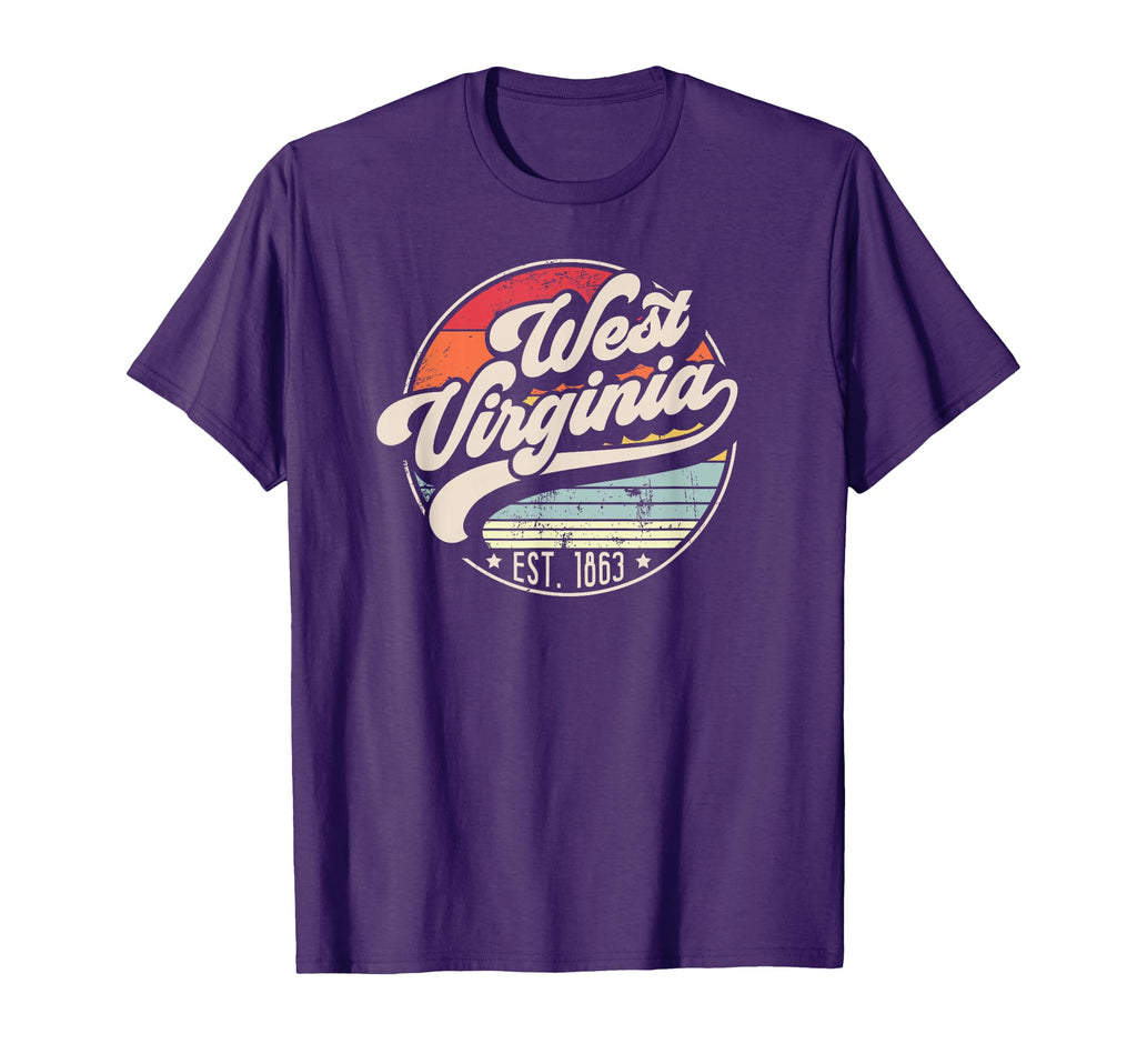 West Virginia Home State Wv 70S T-Shirt - Casual Everyday Wear Men Women - T-Shirt, Sweatshirt, Hoodie