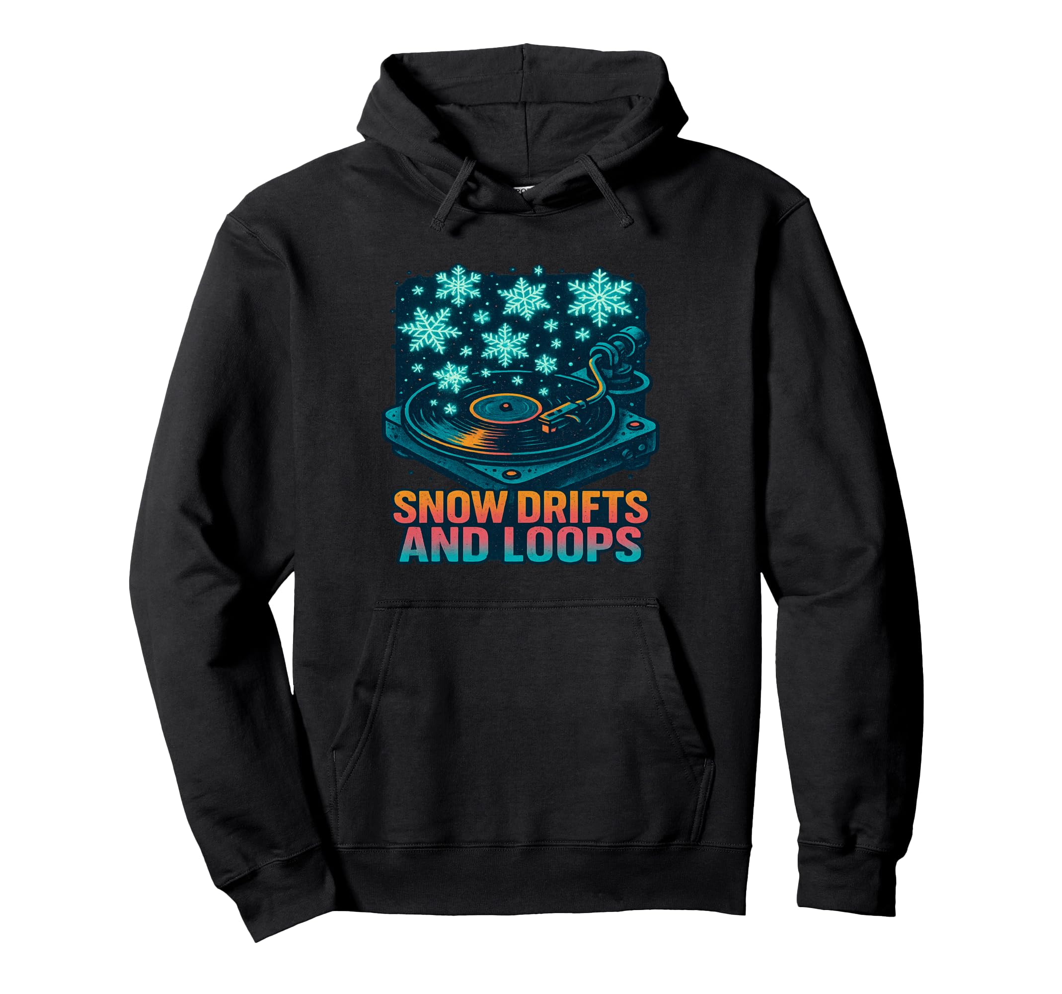Snow Drifts And Loops Winter Vinyl Hoodie - Casual Everyday Wear Unisex - T-Shirt, Sweatshirt, Hoodie