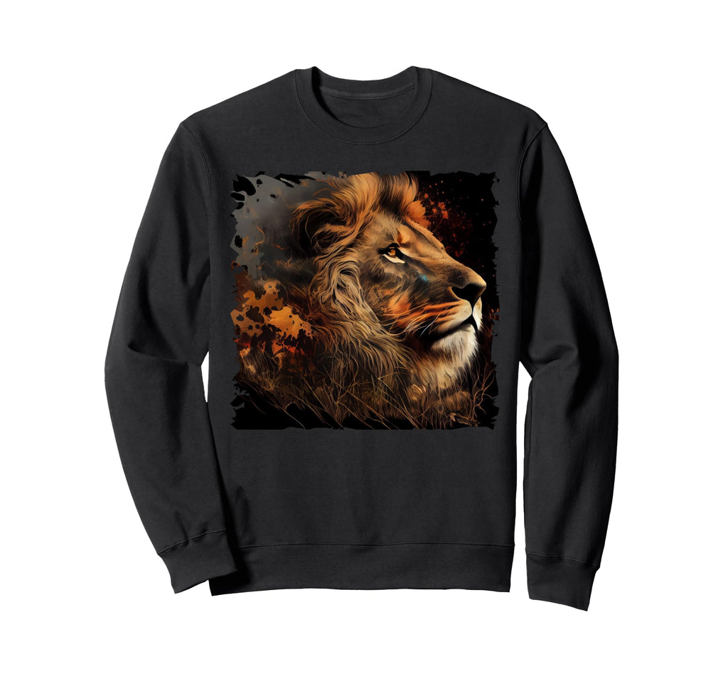Lion Sunset 70S Sweatshirt - Trendy Graphic Men Women - T-Shirt, Sweatshirt, Hoodie
