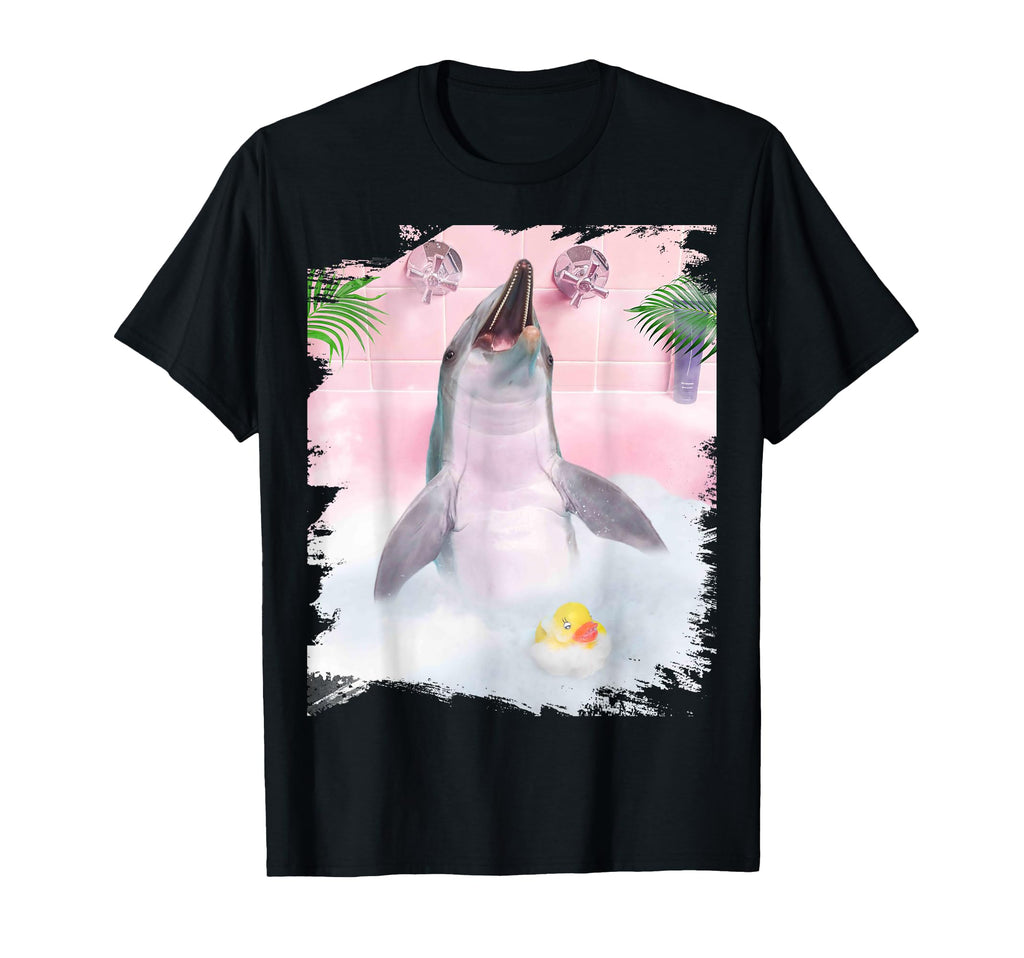 Self Care Bath Dolphin Palm Bath T-Shirt - Unique Graphic for Adults - T-Shirt, Sweatshirt, Hoodie