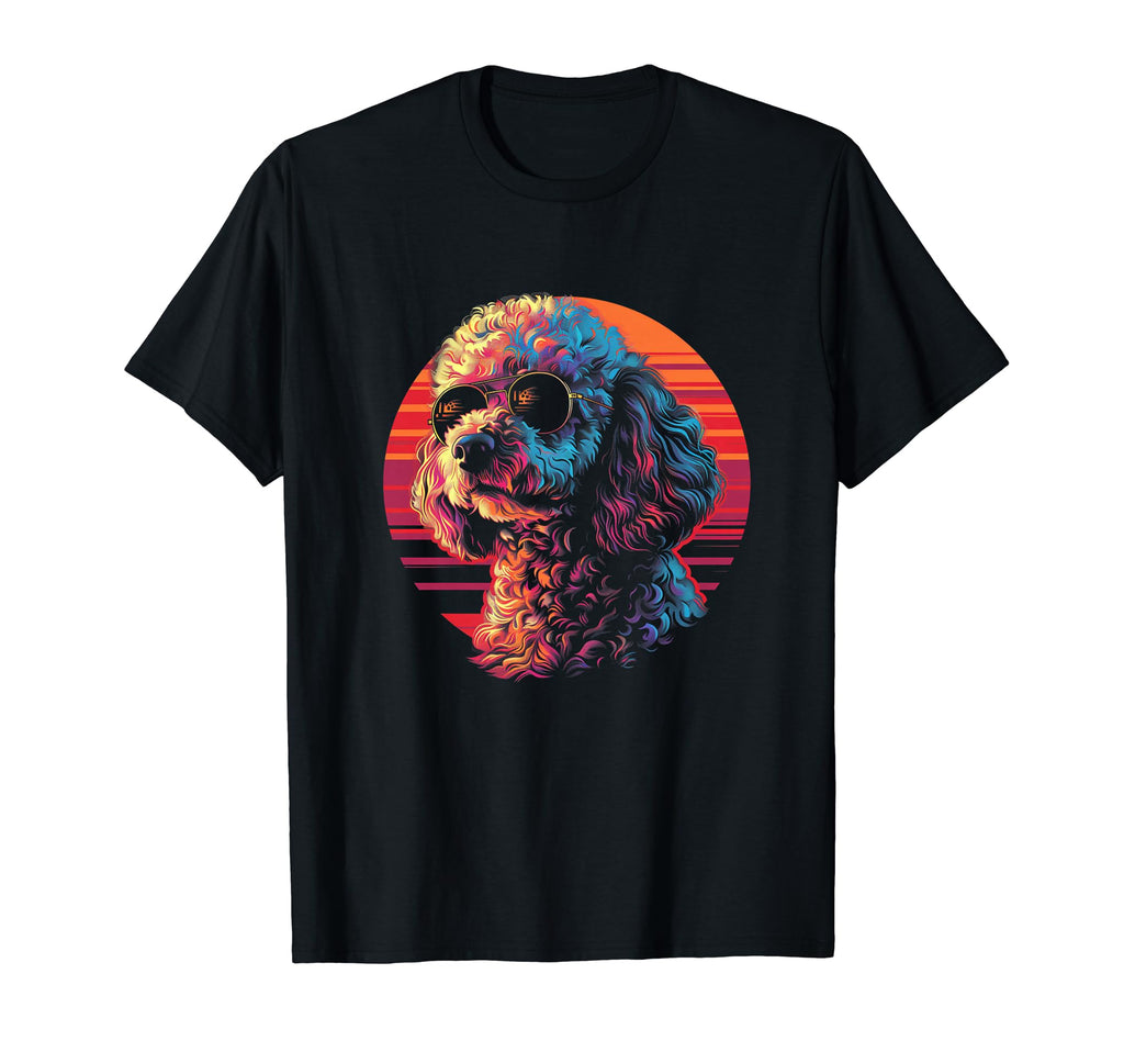 Poodle Dog Vaporwave Retrowave T-Shirt - Custom Art Print Men Women - T-Shirt, Sweatshirt, Hoodie