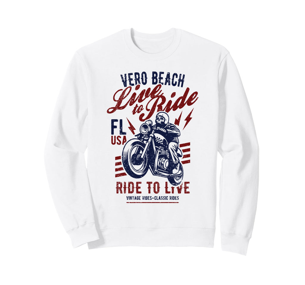 Vero Beach Florida Usa Motorcycle Sweatshirt - Novelty Apparel Men Women - T-Shirt, Sweatshirt, Hoodie
