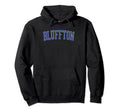 Bluffton Distressed Blue Varsity Hoodie - Novelty Apparel for Adults - T-Shirt, Sweatshirt, Hoodie