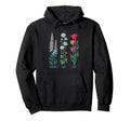 Foxglove Daisy Tulip Floral Drawing Hoodie - Graphic Print for Adults - T-Shirt, Sweatshirt, Hoodie