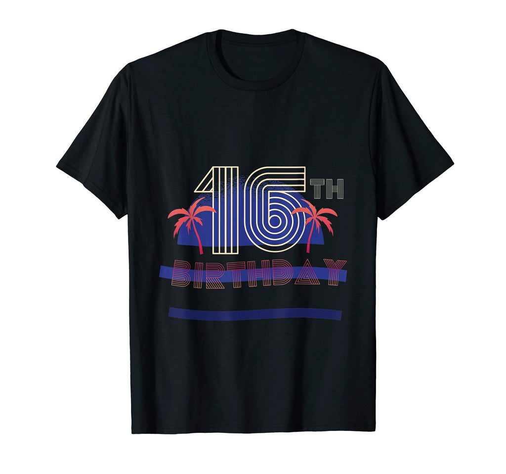 16Th Birthday Gift Palm Tree Sunset T-Shirt - Trendy Graphic for Adults - T-Shirt, Sweatshirt, Hoodie