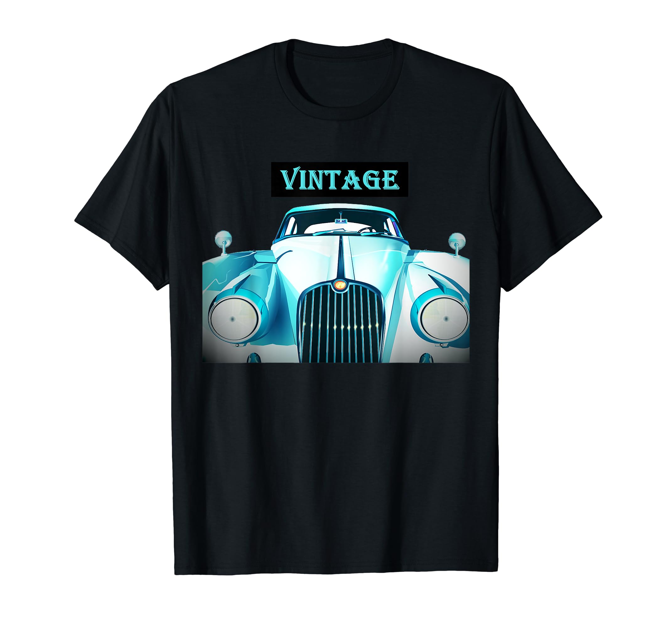 Teal Antique Car T-Shirt - Casual Everyday Wear for Adults - T-Shirt, Sweatshirt, Hoodie