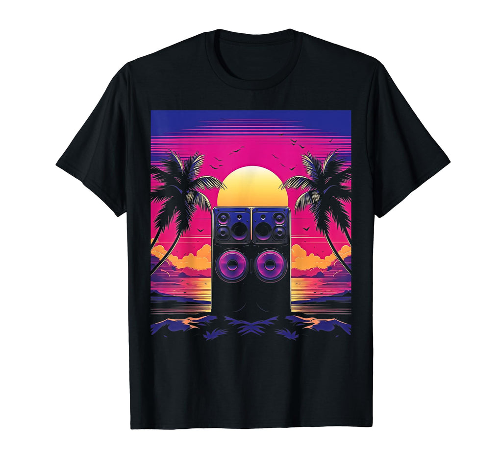 Vaporwave Stereo Speakers 80S T-Shirt - Fun Novelty Design Men Women - T-Shirt, Sweatshirt, Hoodie