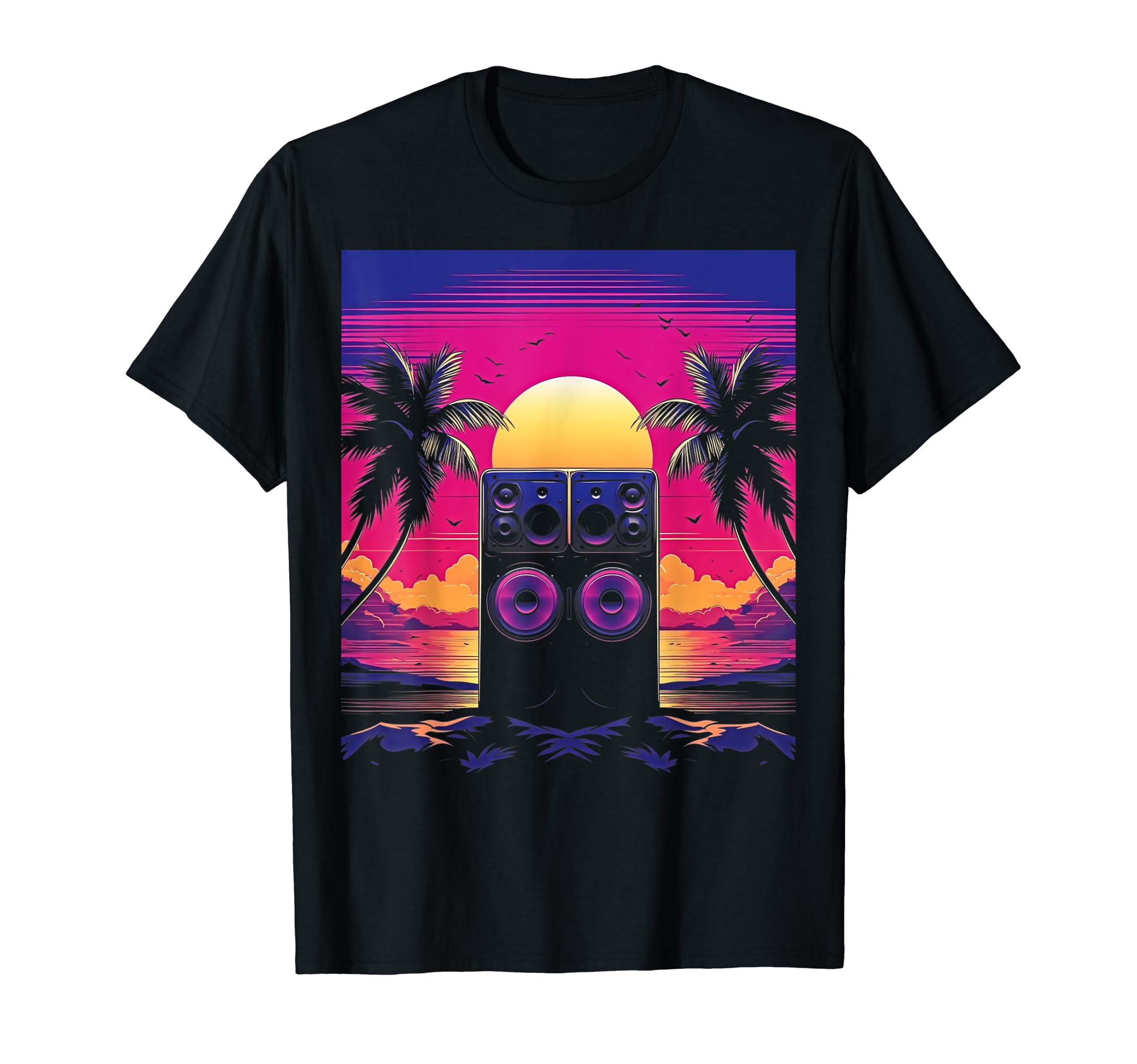 Vaporwave Stereo Speakers 80S T-Shirt - Fun Novelty Design Men Women - T-Shirt, Sweatshirt, Hoodie