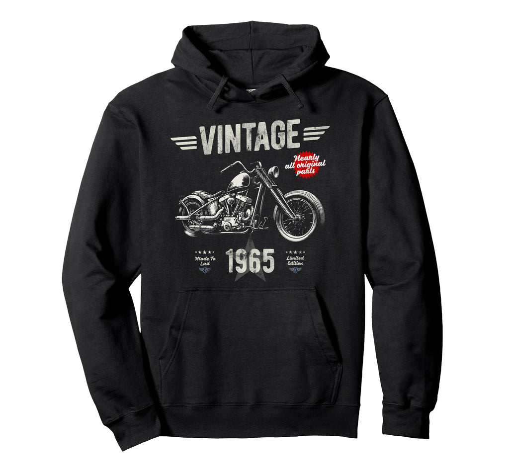 Born 1965 60Th Birthday Motorbike Hoodie - Novelty Apparel for Adults - T-Shirt, Sweatshirt, Hoodie