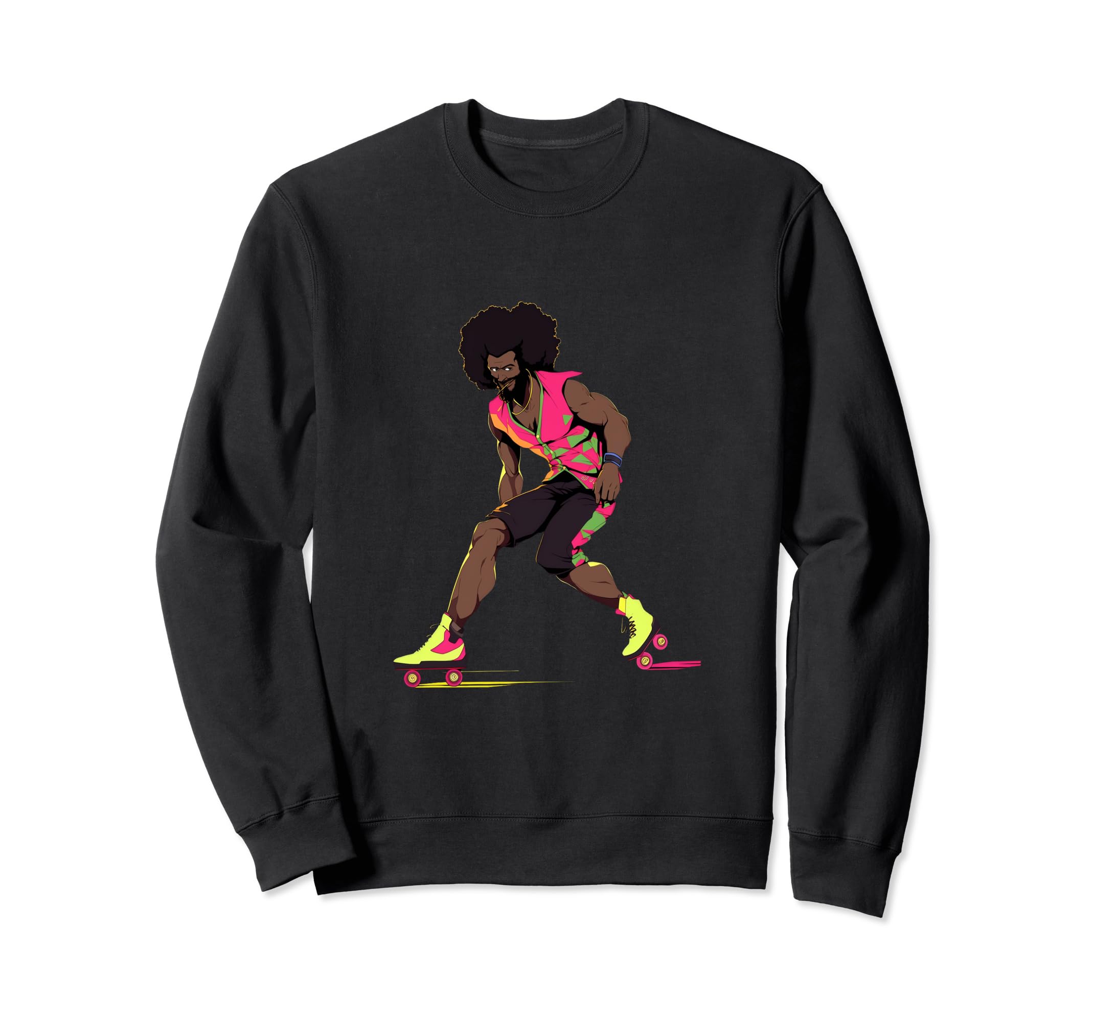 Roller Skating Afro Roller Skates Sweatshirt - Minimalist Print for Adults - T-Shirt, Sweatshirt, Hoodie