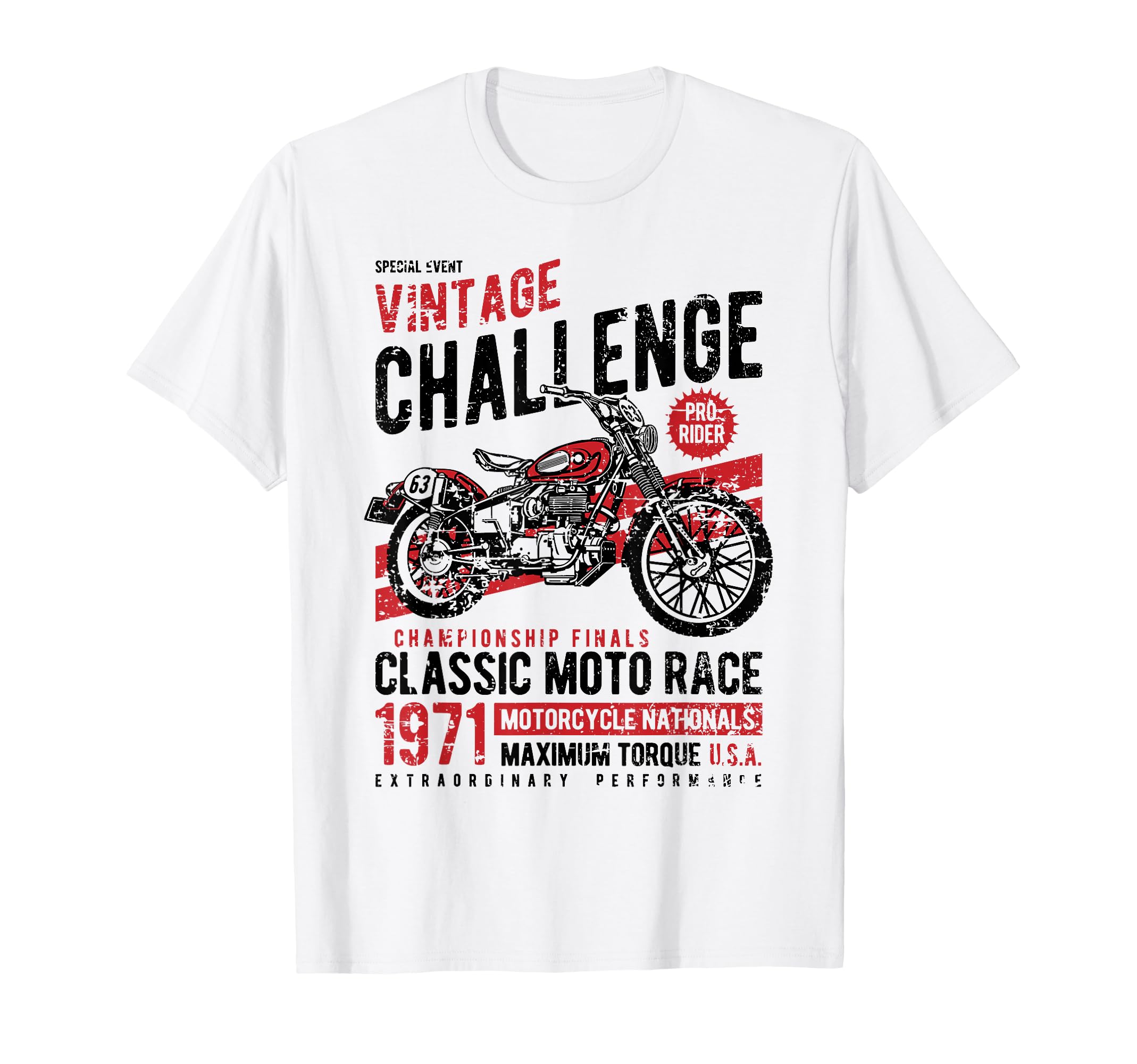Challenge Motorcycle Race Distressed T-Shirt - Minimalist Print Unisex - T-Shirt, Sweatshirt, Hoodie