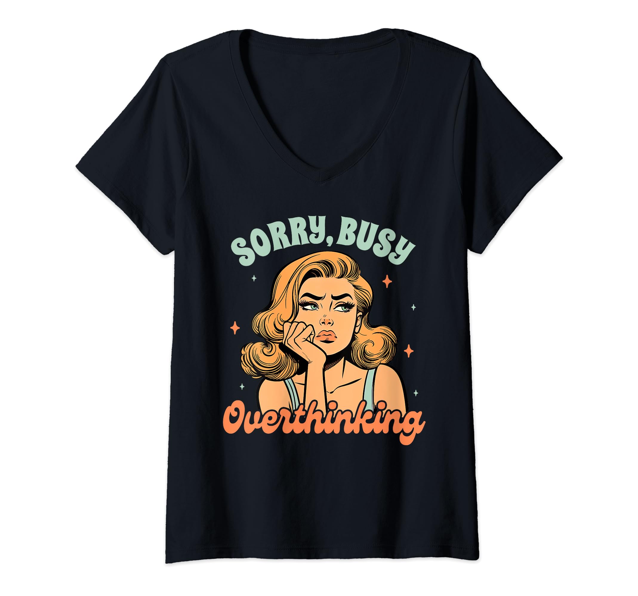 Womens Overthinker Anxiety T-Shirt - Custom Art Print for Adults - T-Shirt, Sweatshirt, Hoodie