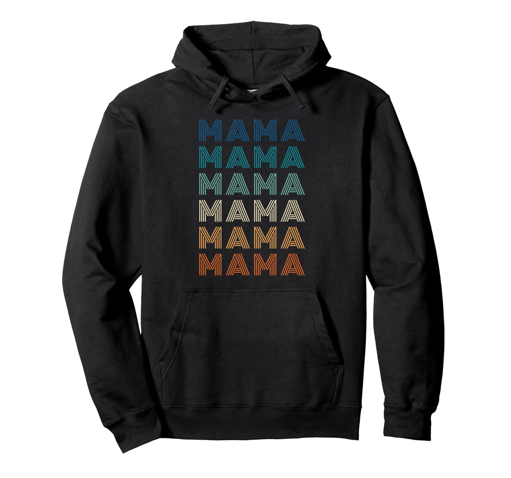Gradient Striped Mama Typography Hoodie - Unique Graphic Men Women - T-Shirt, Sweatshirt, Hoodie