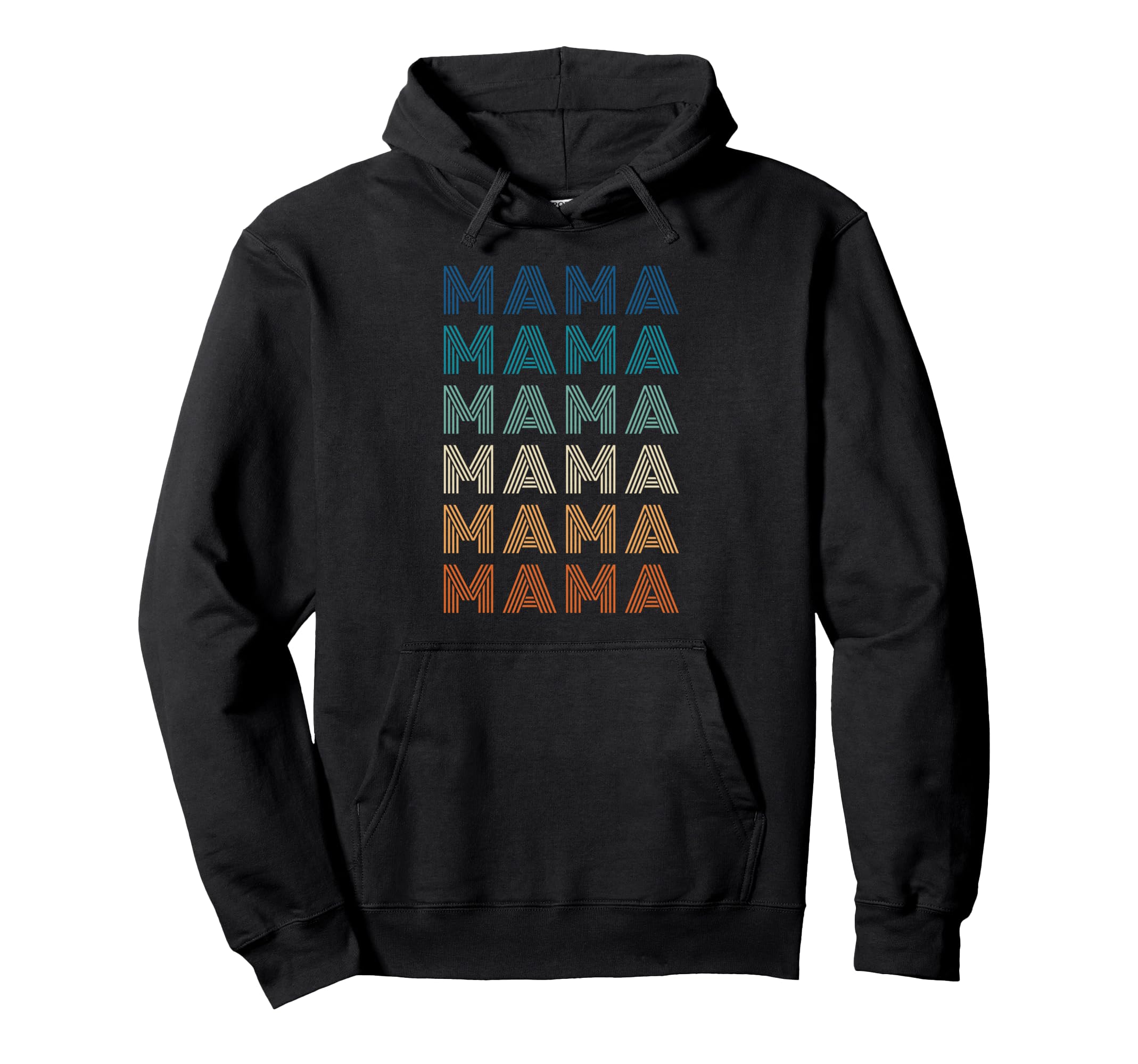Gradient Striped Mama Typography Hoodie - Unique Graphic Men Women - T-Shirt, Sweatshirt, Hoodie
