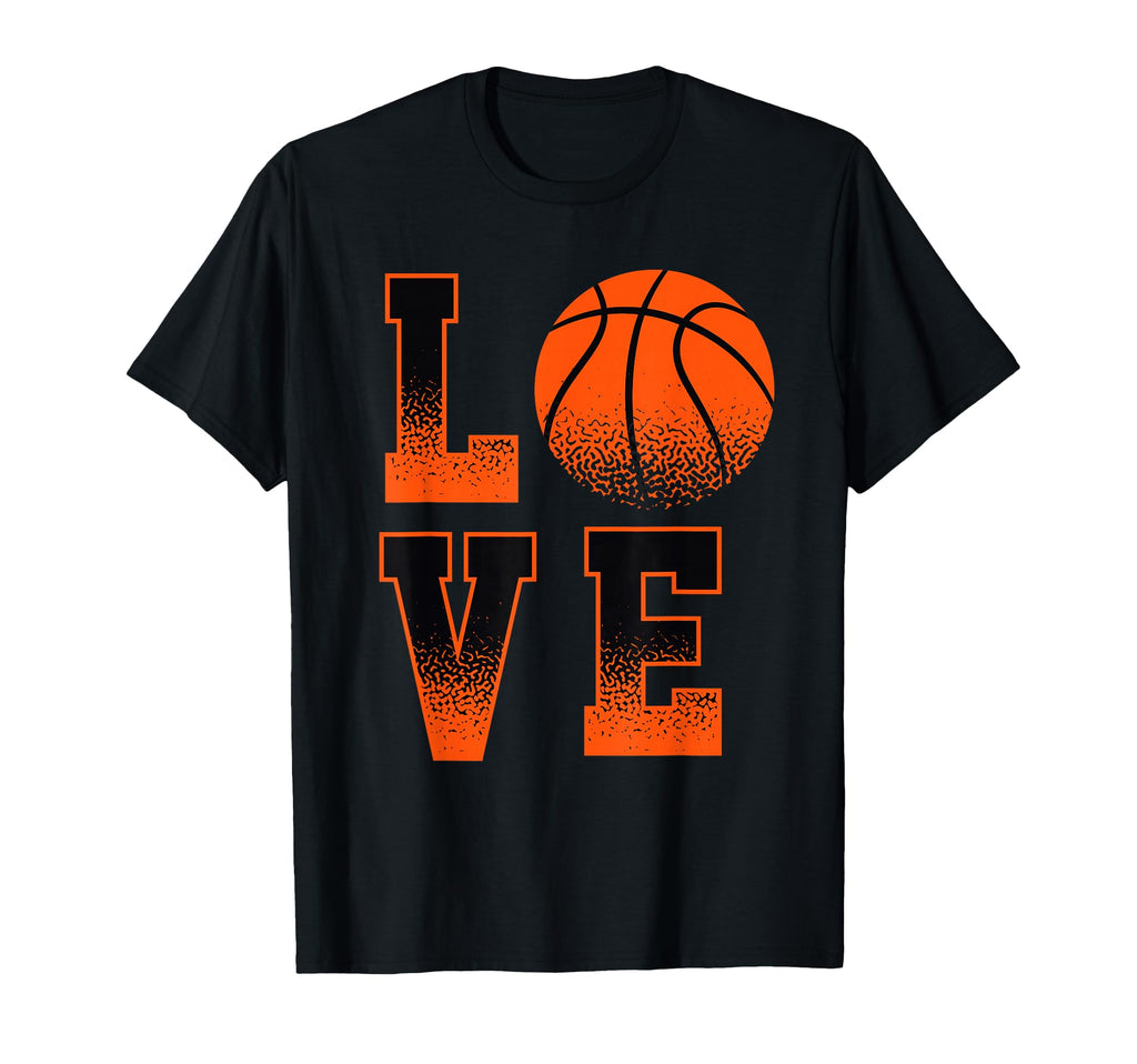 Love Basketball Typography Distressed T-Shirt - Novelty Apparel for Adults - T-Shirt, Sweatshirt, Hoodie