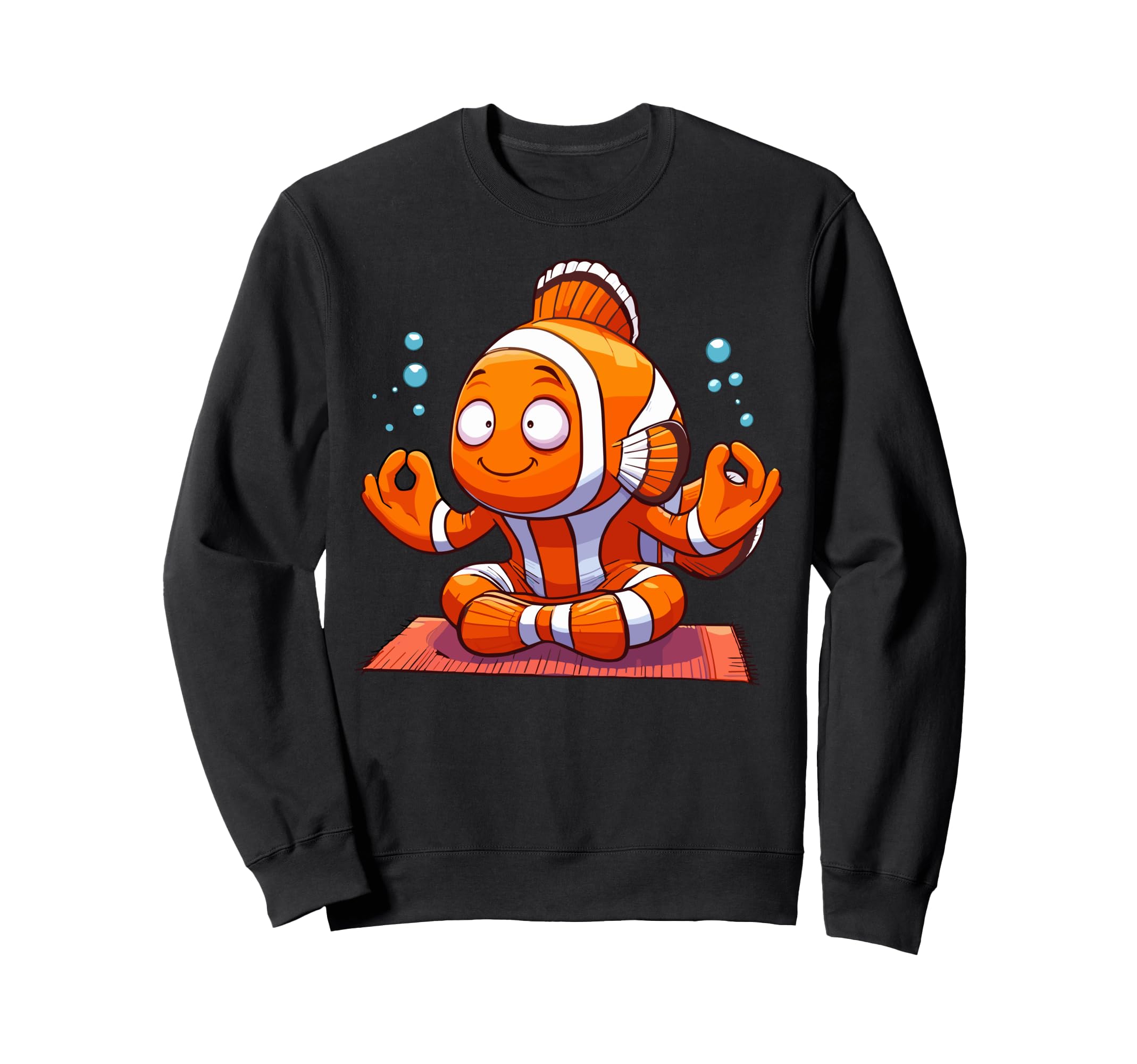 Meditation Clownfish Yoga Pose Sweatshirt - Aesthetic Graphic for Adults - T-Shirt, Sweatshirt, Hoodie