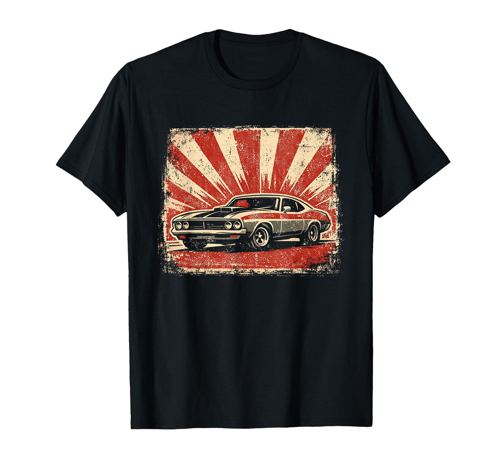 Muscle Car Distressed T-Shirt - Trendy Graphic for Adults - T-Shirt, Sweatshirt, Hoodie