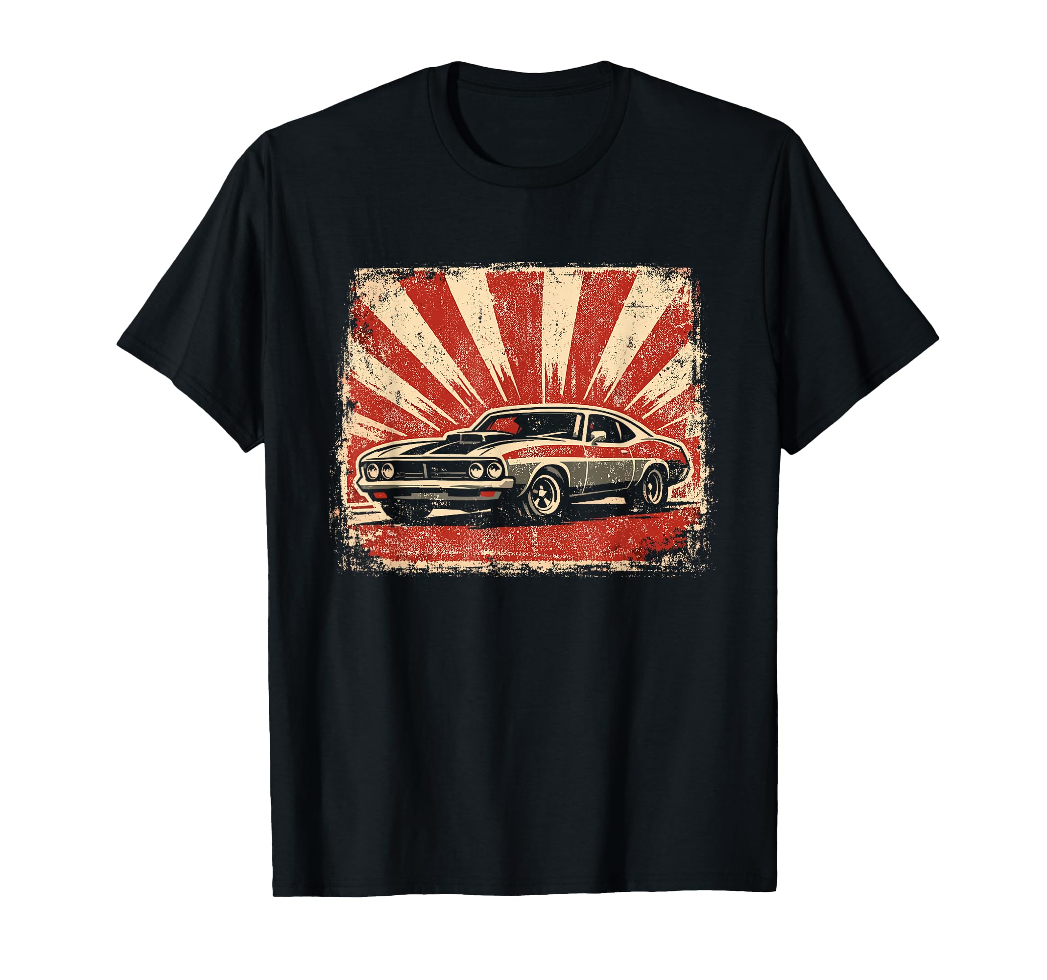Muscle Car Distressed T-Shirt - Trendy Graphic for Adults - T-Shirt, Sweatshirt, Hoodie