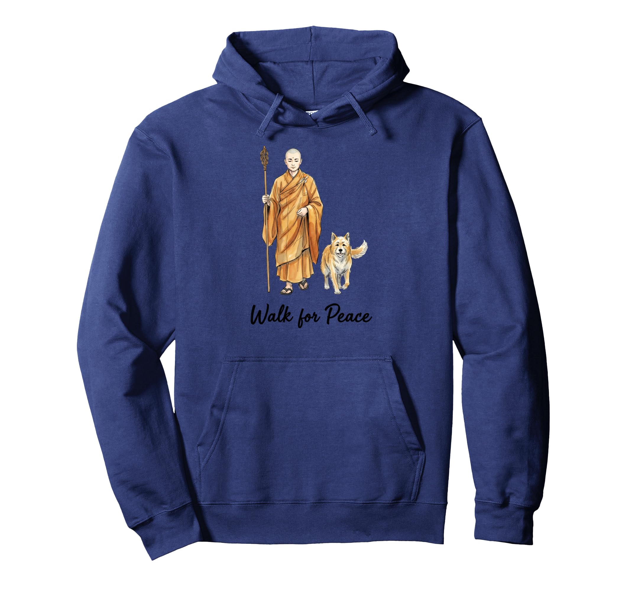 Walk Peace Buddhist Monk And Dog Zen Hoodie - Novelty Apparel Men Women - T-Shirt, Sweatshirt, Hoodie