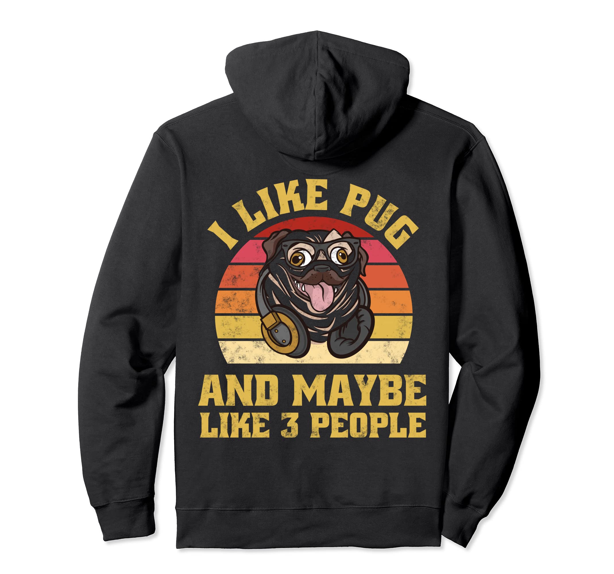 Funny Pets Animal Pug Dog Music Lover Hoodie - Streetwear Style Unisex - T-Shirt, Sweatshirt, Hoodie