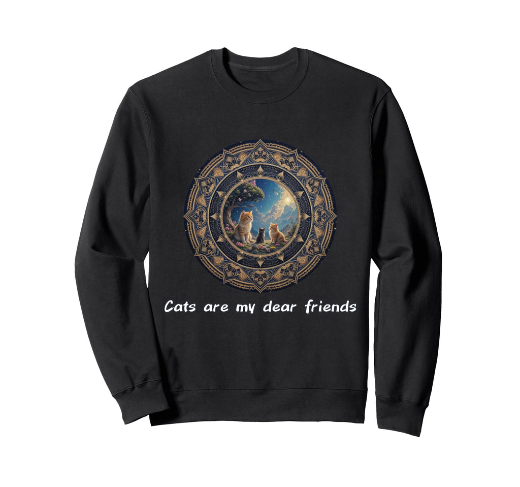 Cats Are My Best Friends Sacred Sweatshirt - Minimalist Print Men Women - T-Shirt, Sweatshirt, Hoodie