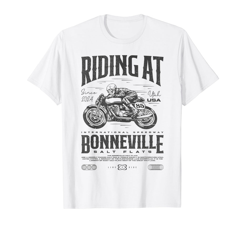 Bonneville Salt Flats Motorcycle T-Shirt - Aesthetic Graphic for Adults - T-Shirt, Sweatshirt, Hoodie