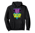Catorwave 80S Retrowave Cat 90S Hoodie - Fun Novelty Design for Adults - T-Shirt, Sweatshirt, Hoodie