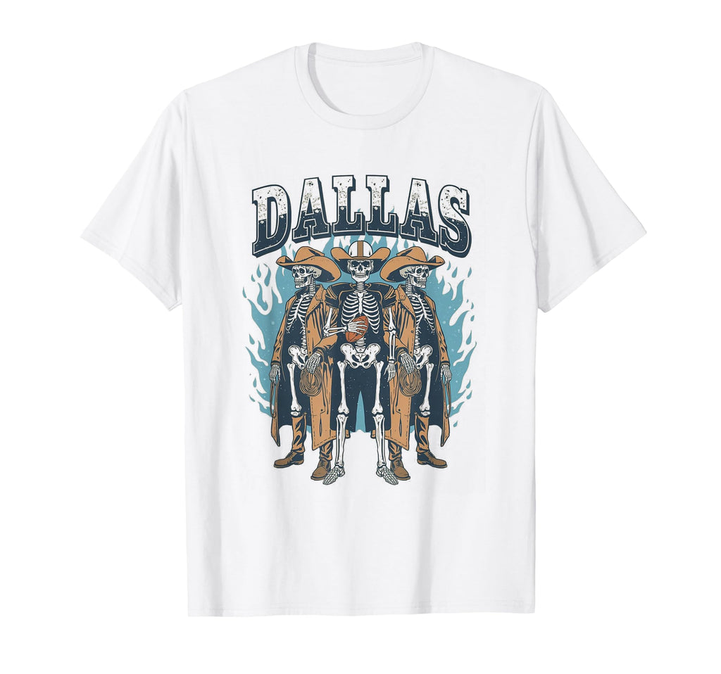 Dallas Skeleton Cowboys Western T-Shirt - Aesthetic Graphic for Adults - T-Shirt, Sweatshirt, Hoodie
