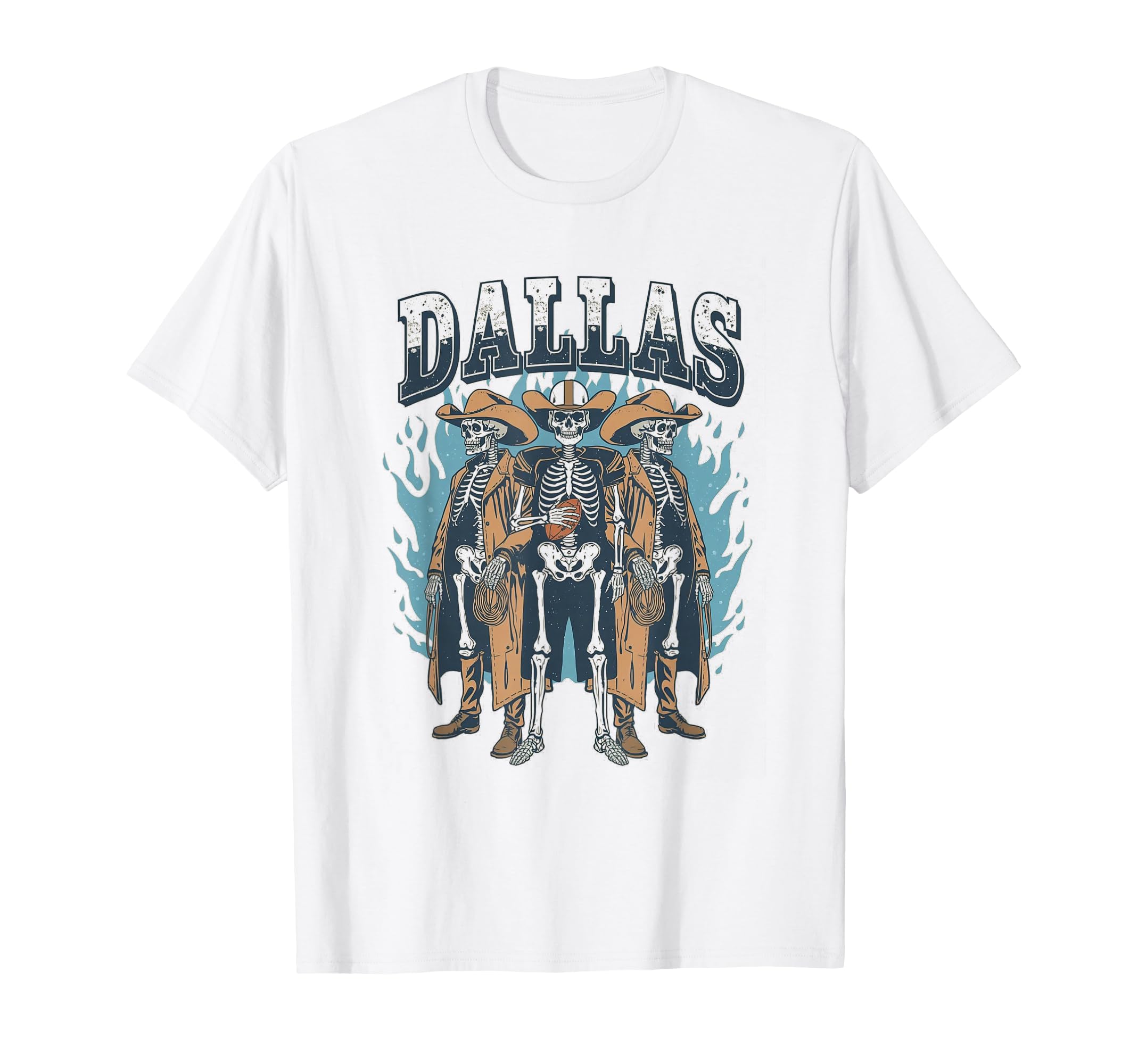 Dallas Skeleton Cowboys Western T-Shirt - Aesthetic Graphic for Adults - T-Shirt, Sweatshirt, Hoodie