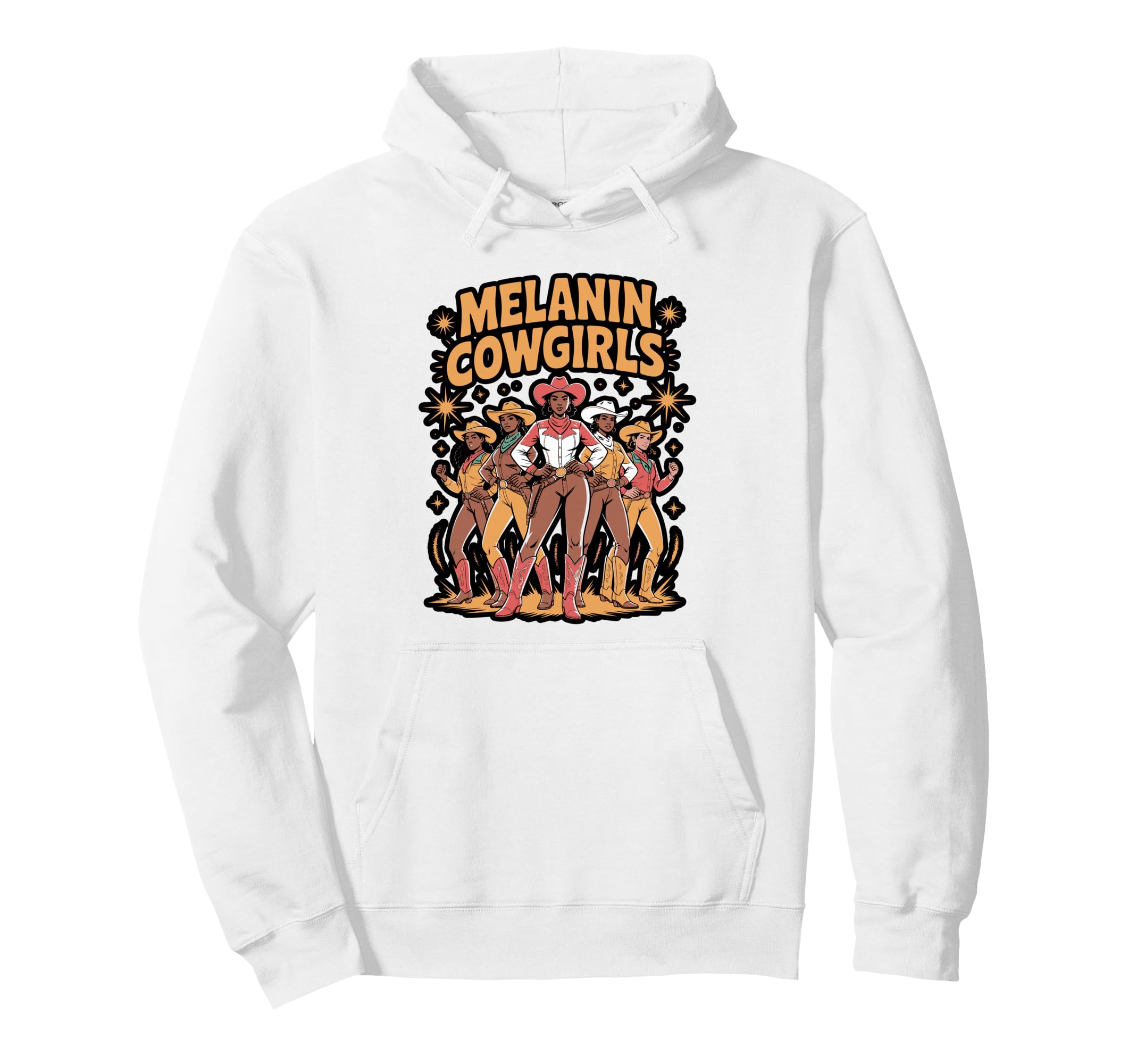 Melanin Cowgirl Swag Western Vibes Hoodie - Minimalist Print Men Women - T-Shirt, Sweatshirt, Hoodie