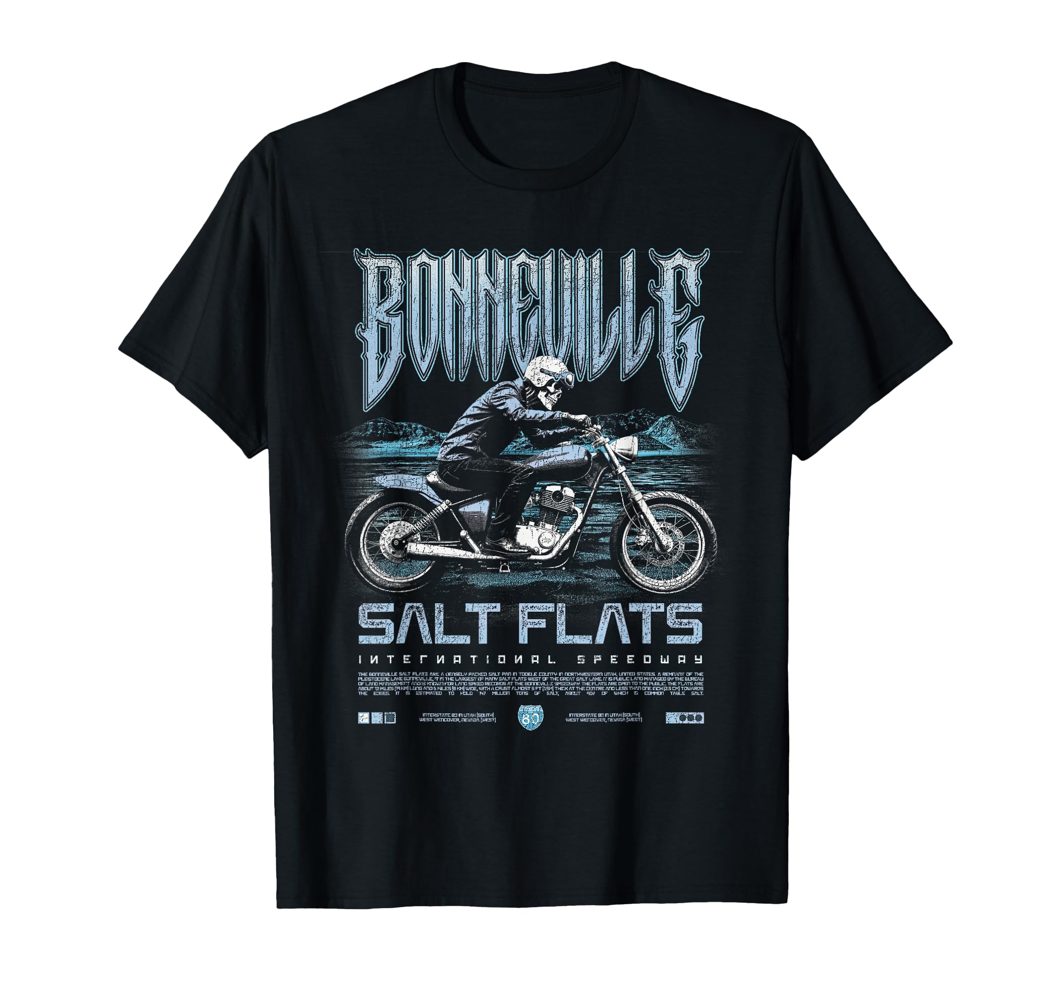 Bonneville Salt Flats Motorcycle T-Shirt - Novelty Apparel for Adults - T-Shirt, Sweatshirt, Hoodie