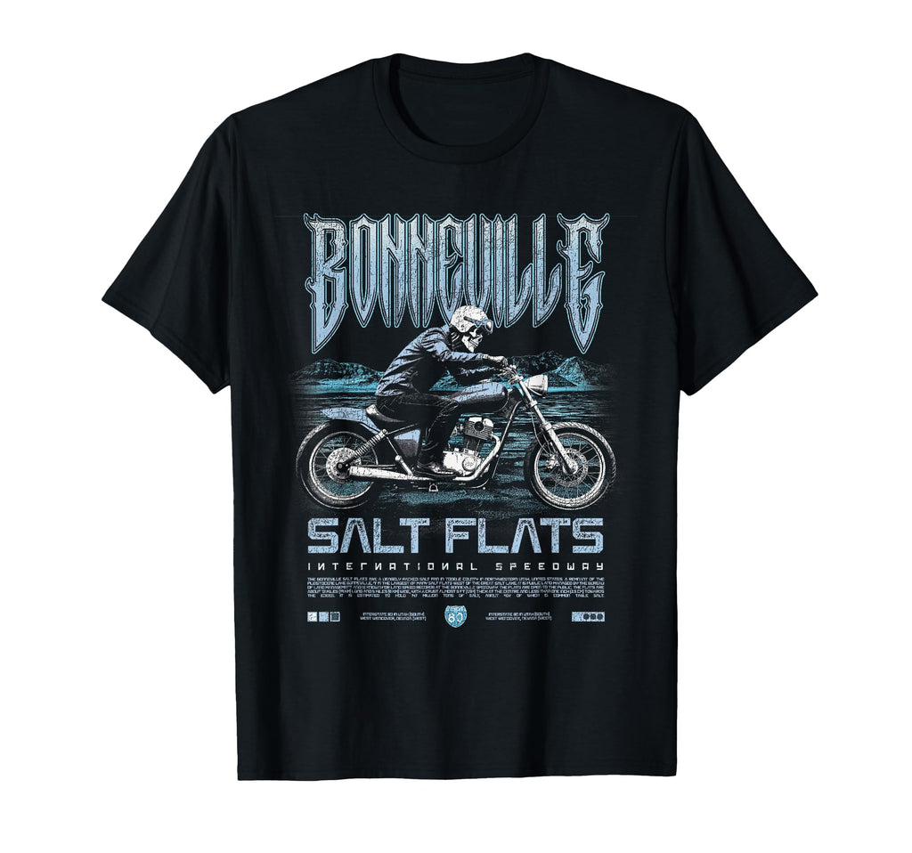 Bonneville Salt Flats Motorcycle Racing T-Shirt - Graphic Print for Adults - T-Shirt, Sweatshirt, Hoodie