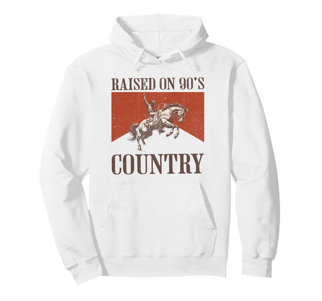 Cowboy Horseback Western Rodeo Raised Hoodie - Streetwear Style Men Women - T-Shirt, Sweatshirt, Hoodie
