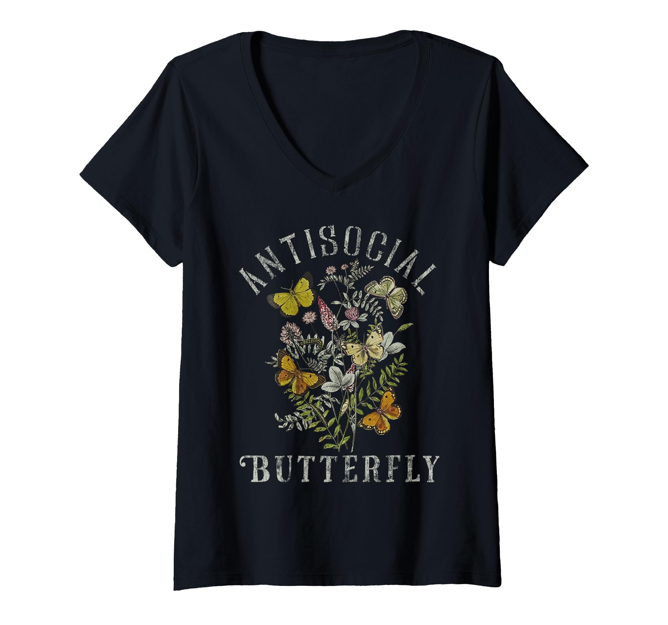 Womens Antisocial Butterfly Fairy Grunge T-Shirt - Graphic Print Men Women - T-Shirt, Sweatshirt, Hoodie