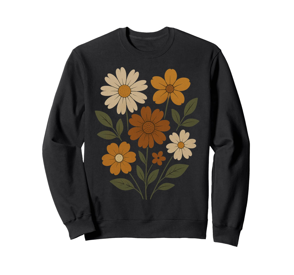 Boho Wildflower Earthy Floral Art Sweatshirt - Novelty Apparel Men Women - T-Shirt, Sweatshirt, Hoodie