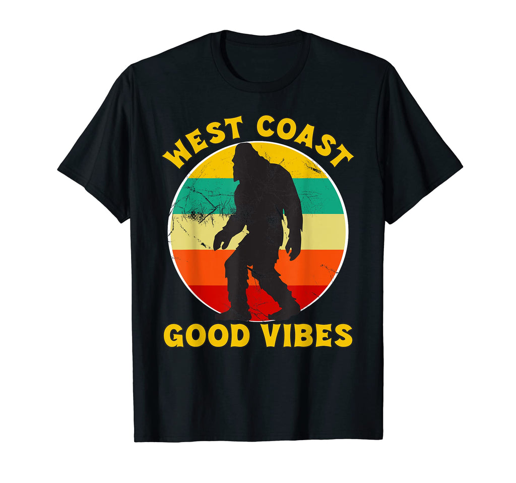 West Coast Good Vibes Bigfoot Sunset T-Shirt - Custom Art Print Men Women - T-Shirt, Sweatshirt, Hoodie