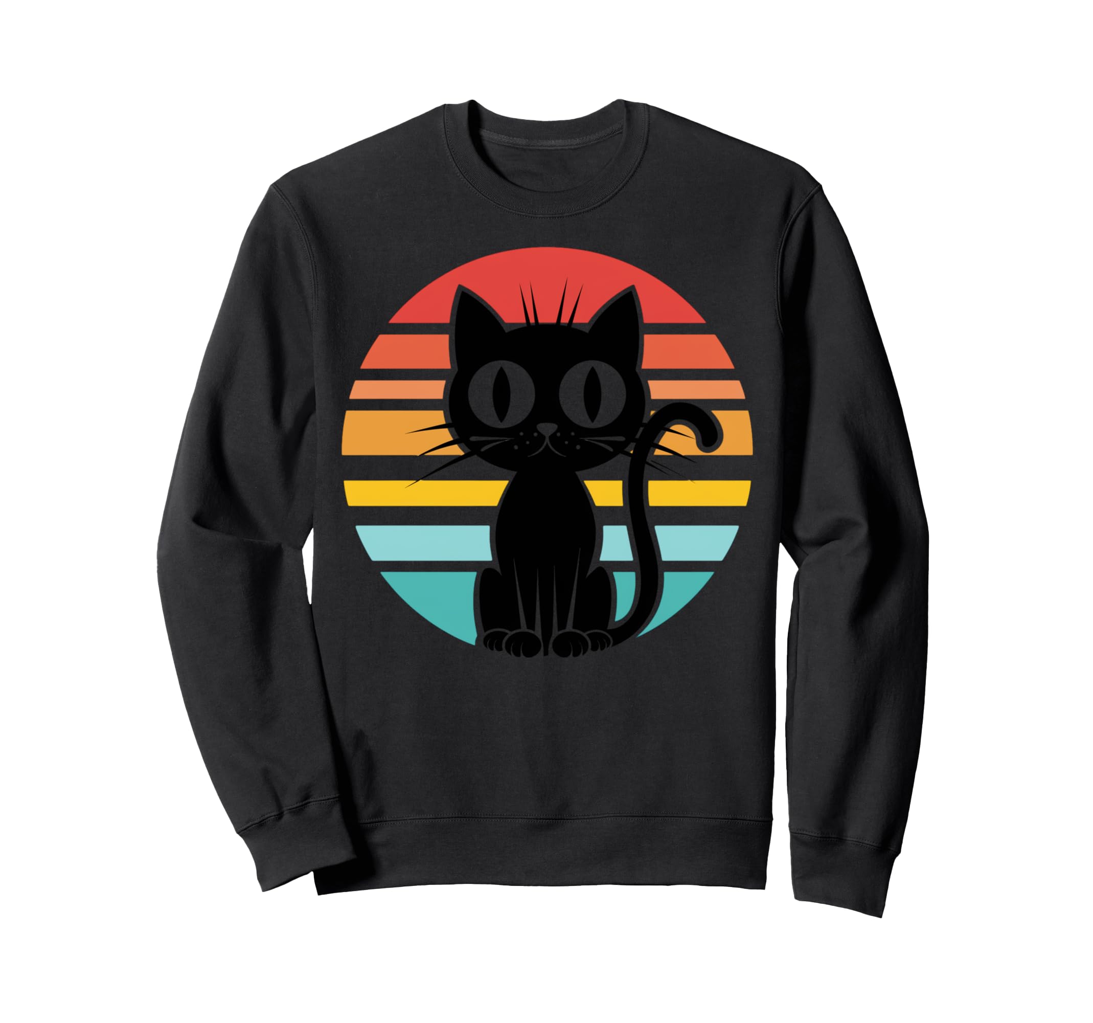 Black Cat Sunset Aesthetic Sweatshirt - Graphic Print Men Women - T-Shirt, Sweatshirt, Hoodie