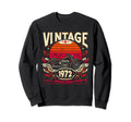 1972 Born 1972 52Th Birthday Motorcycle Sweatshirt - Unique Graphic Unisex - T-Shirt, Sweatshirt, Hoodie