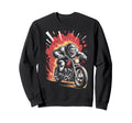 Bigfoot Biker Riding Motorcycle Sweatshirt - Novelty Apparel Men Women - T-Shirt, Sweatshirt, Hoodie