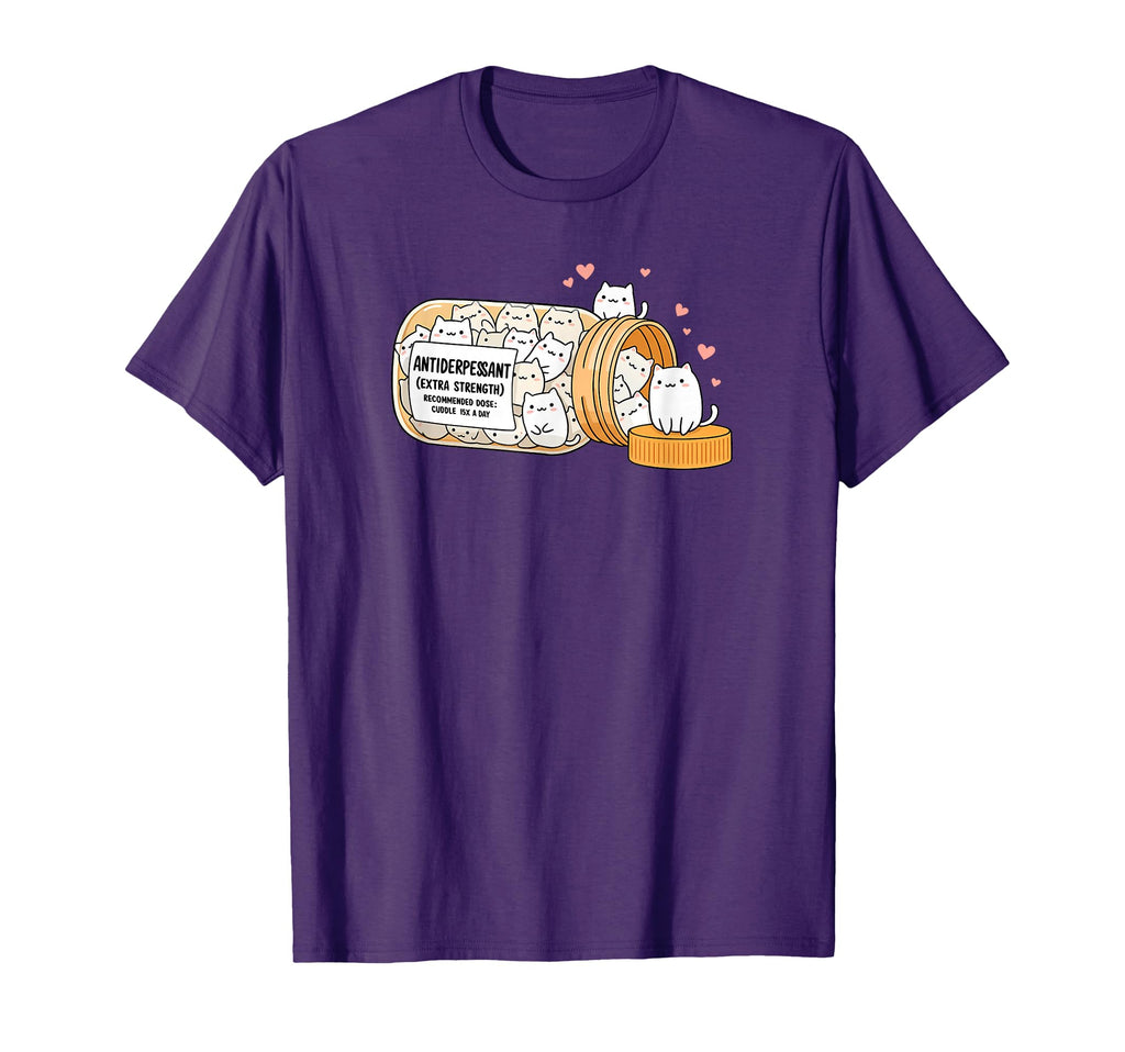 Funny Cat Antidepressants Pills T-Shirt - Aesthetic Graphic for Adults - T-Shirt, Sweatshirt, Hoodie