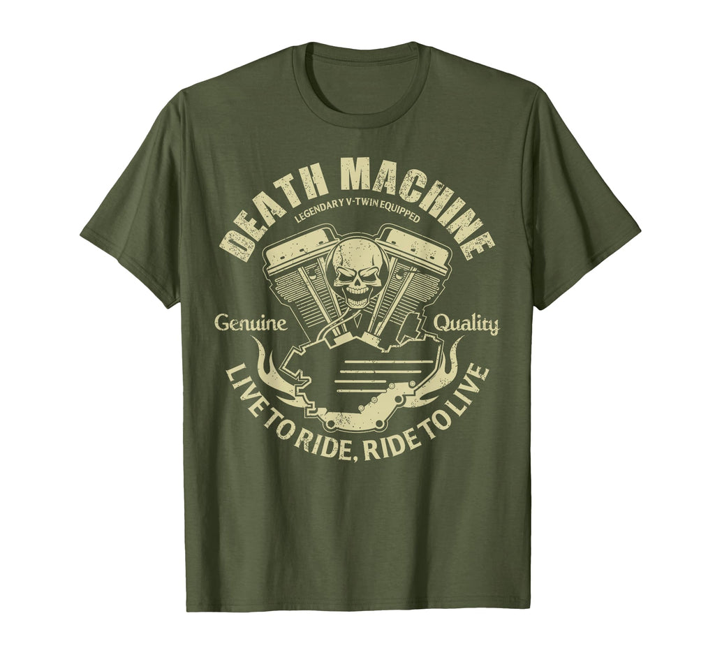 Death Mashine Biker Chopper Motorcycle T-Shirt - Custom Art Print Men Women - T-Shirt, Sweatshirt, Hoodie