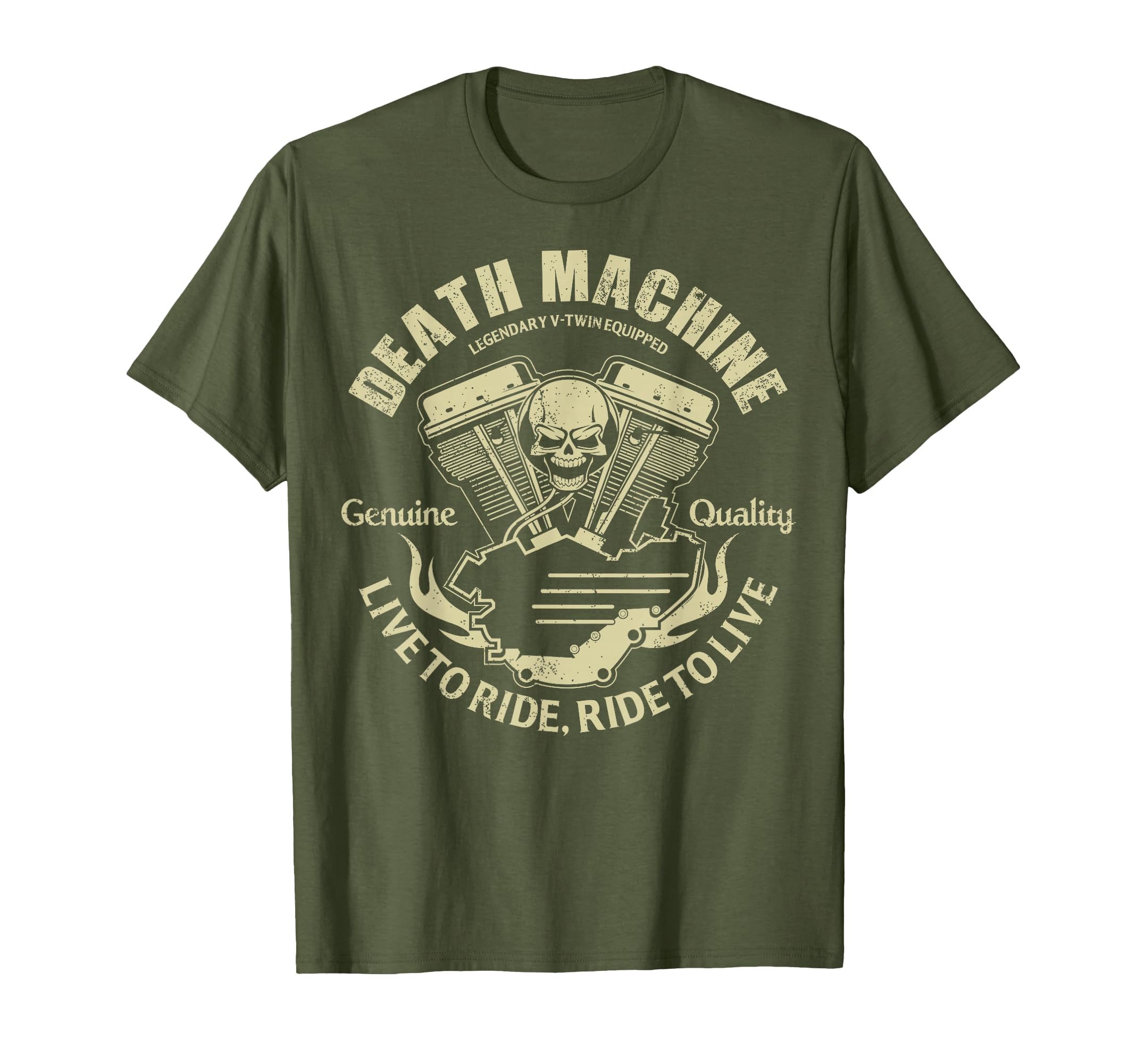 Death Mashine Biker Chopper Motorcycle T-Shirt - Custom Art Print Men Women - T-Shirt, Sweatshirt, Hoodie