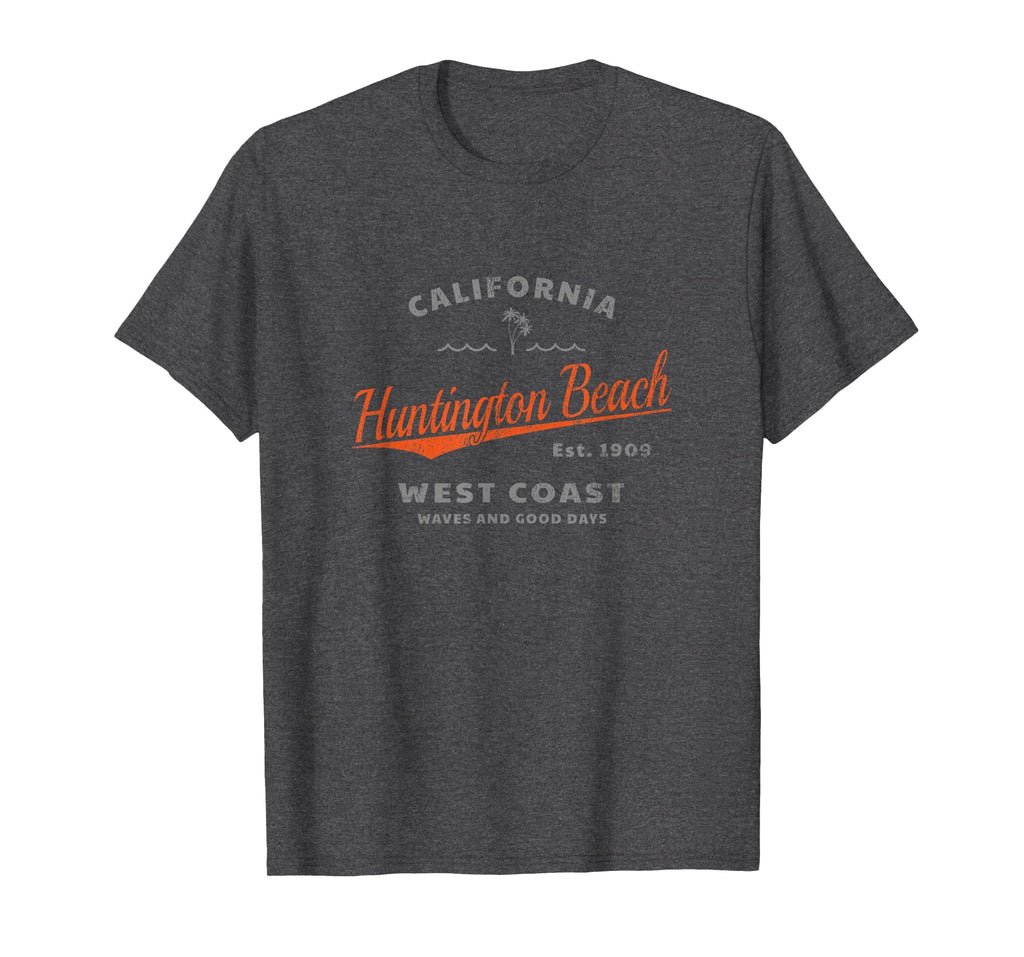 Huntington Beach California Waves And T-Shirt - Minimalist Print Men Women - T-Shirt, Sweatshirt, Hoodie