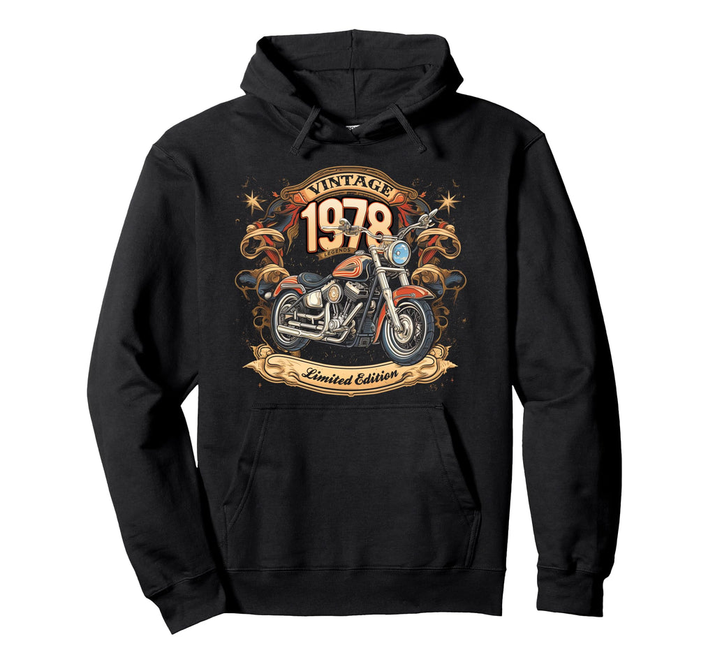 Born 1978 Motorcycle Lovers 47Th Hoodie - Fun Novelty Design Unisex - T-Shirt, Sweatshirt, Hoodie