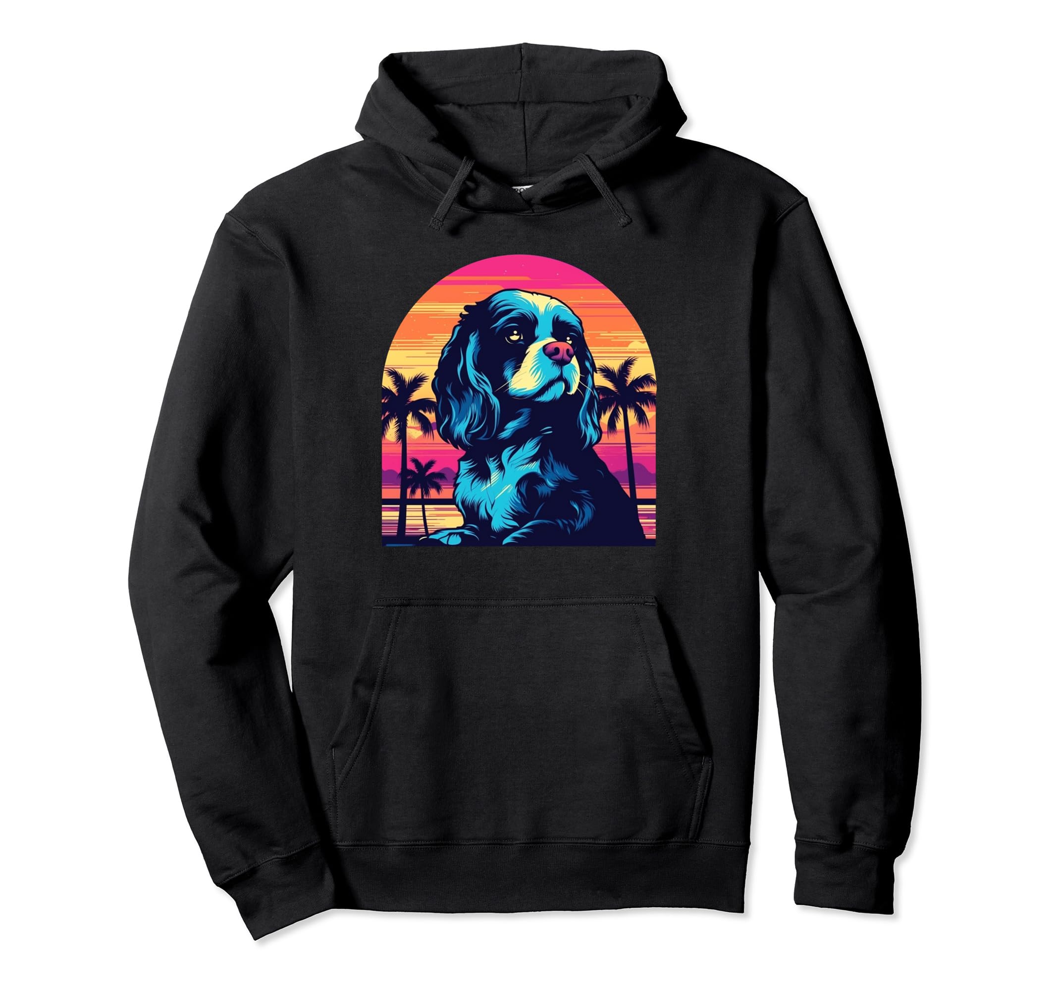 Cavalier King Charles Spaniel 80S Hoodie - Casual Everyday Wear for Adults - T-Shirt, Sweatshirt, Hoodie