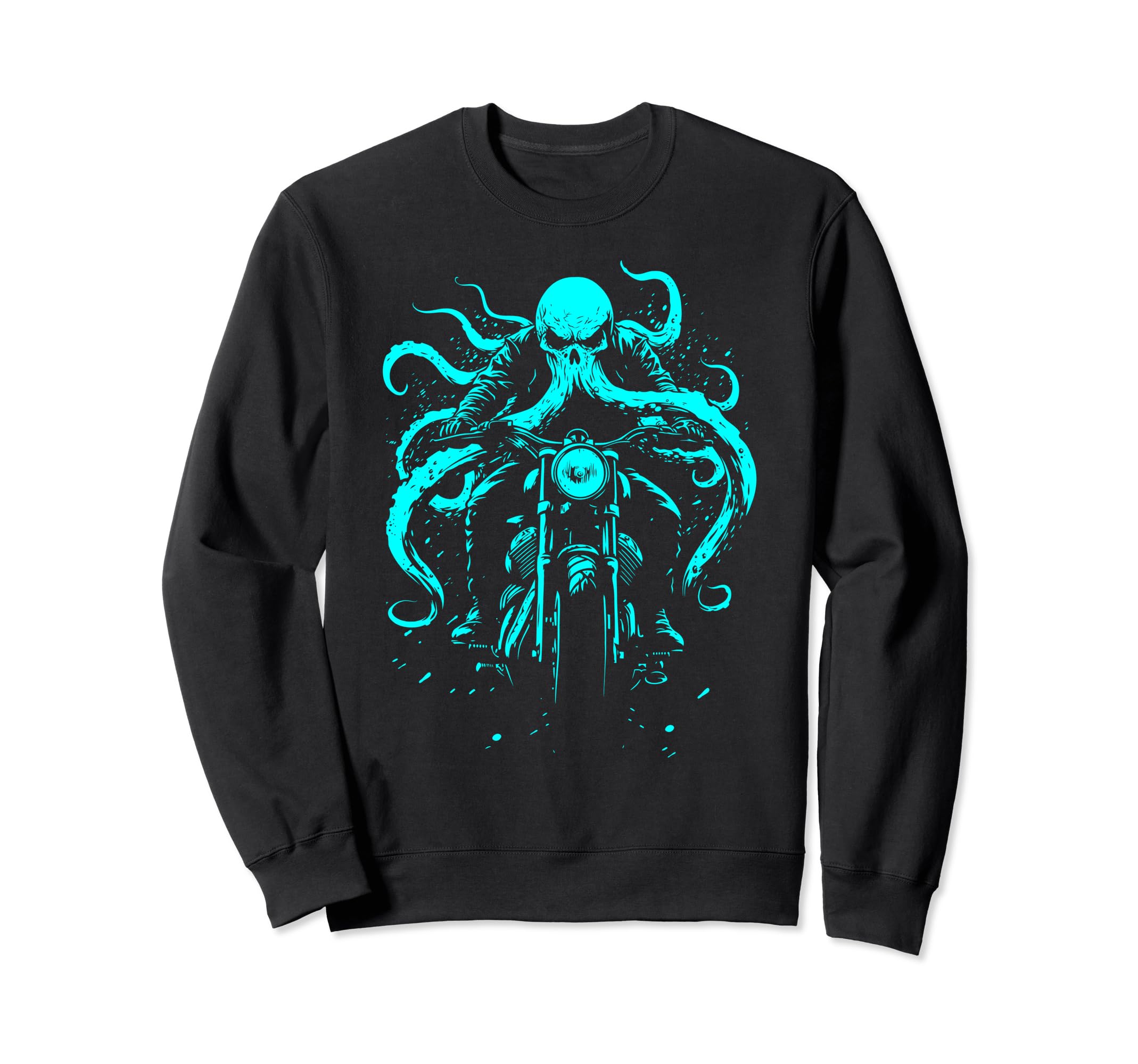Motorcycle Rider Bike Octopus Sweatshirt - Fun Novelty Design Unisex - T-Shirt, Sweatshirt, Hoodie