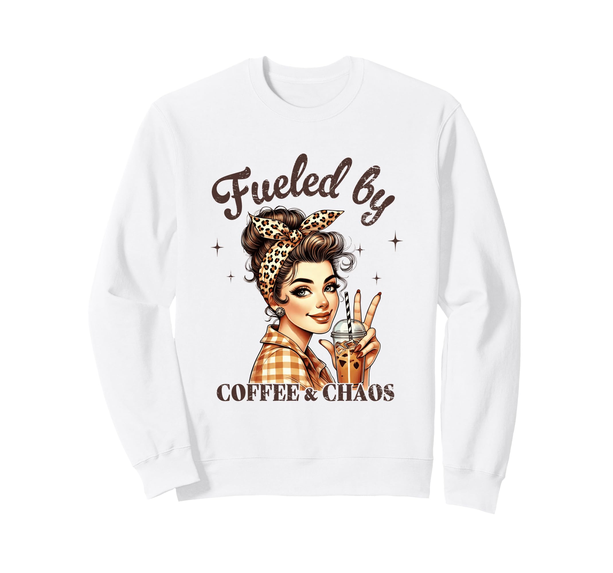 Fueled Coffee Chaos Funny Sweatshirt - Fun Novelty Design for Adults - T-Shirt, Sweatshirt, Hoodie