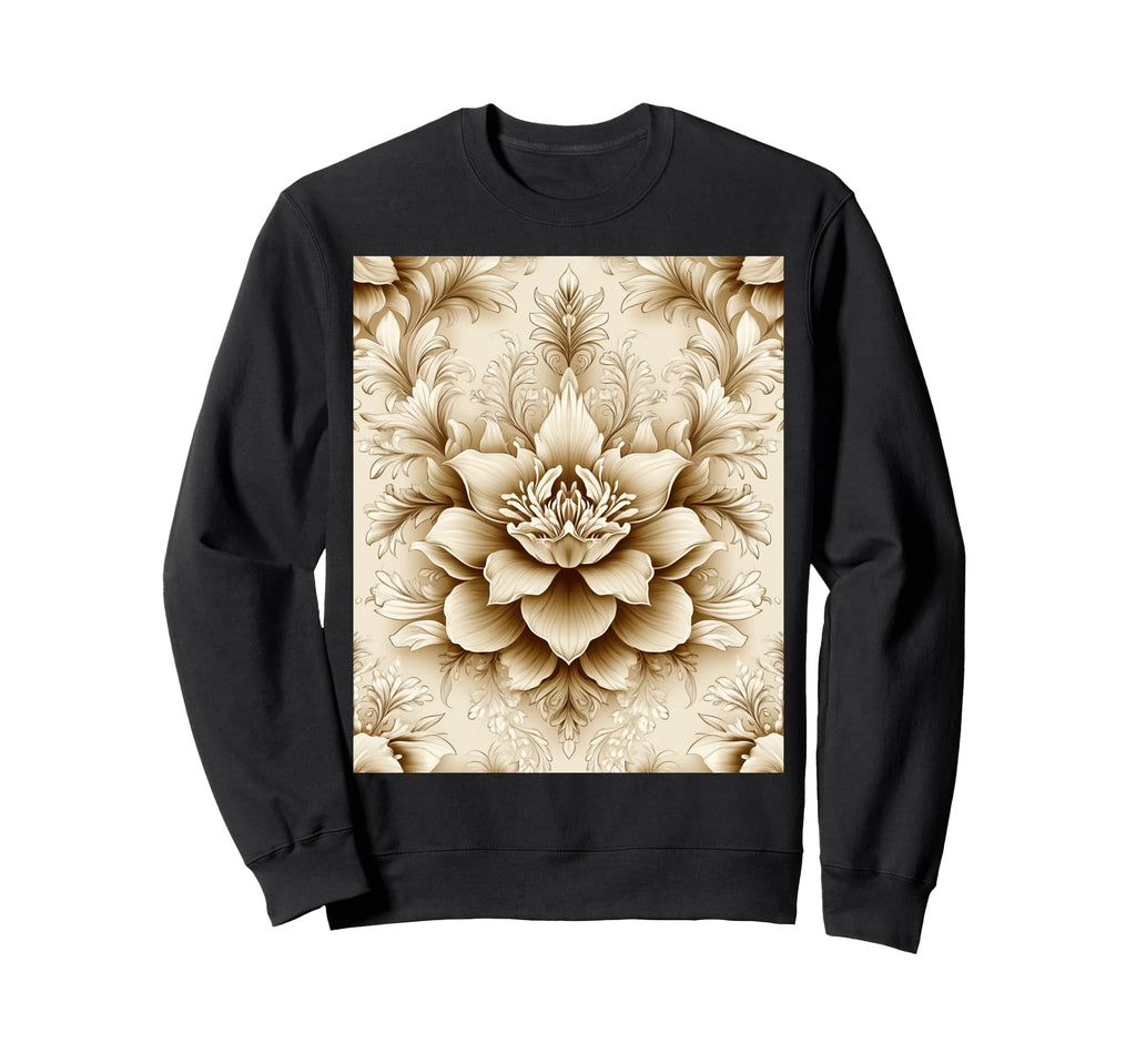 Floral Pattern Sepia Flower Art Sweatshirt - Minimalist Print Unisex - T-Shirt, Sweatshirt, Hoodie