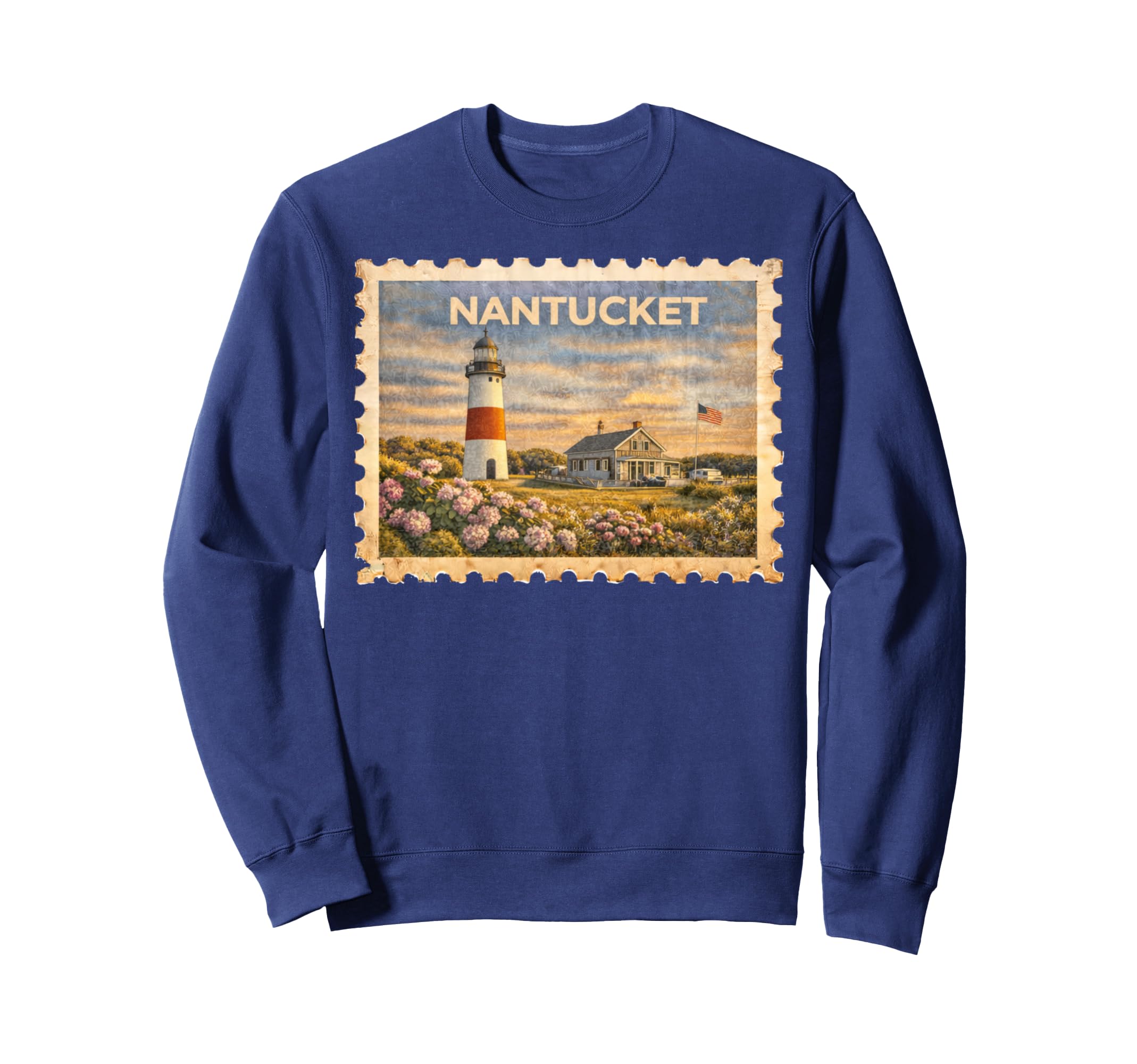 Nantucket Travel Stamp Art Sweatshirt - Fun Novelty Design for Adults - T-Shirt, Sweatshirt, Hoodie
