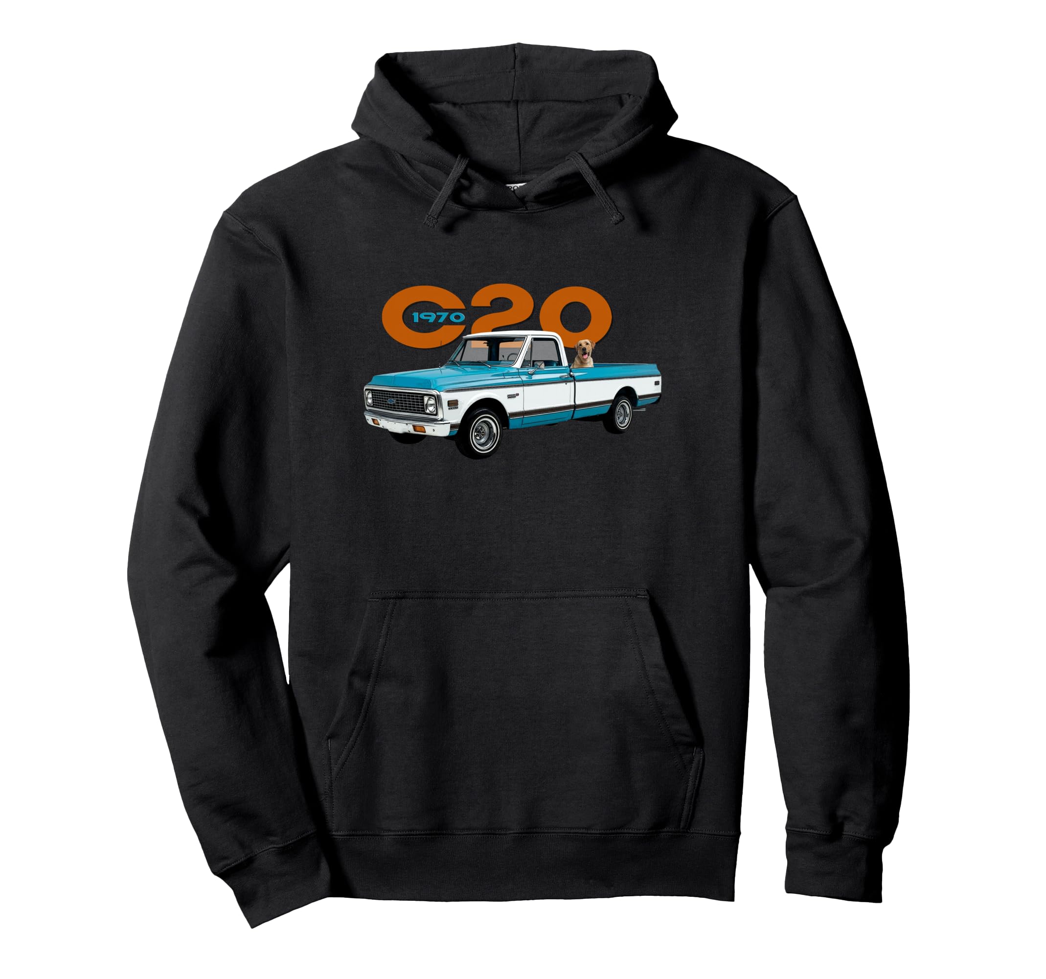 1970 C20 Pick Up Truck 2 Tone Pickup Dog Hoodie - Graphic Print Men Women - T-Shirt, Sweatshirt, Hoodie